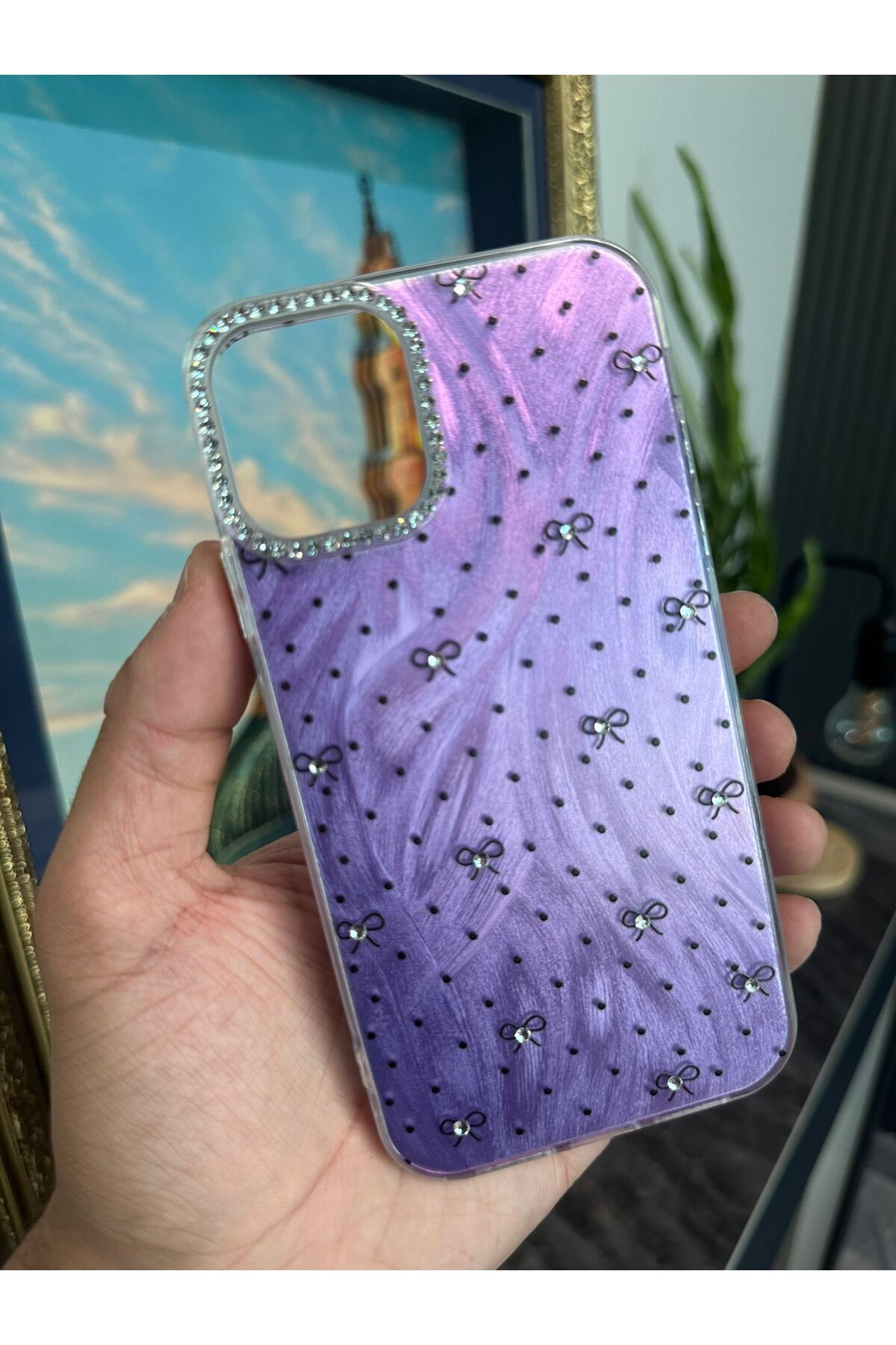 m.tk moveteck-iPhone 16 Plus Case Camera Frame Stone Back Hologram 3D Pattern Color Reflection Figure Cover 5