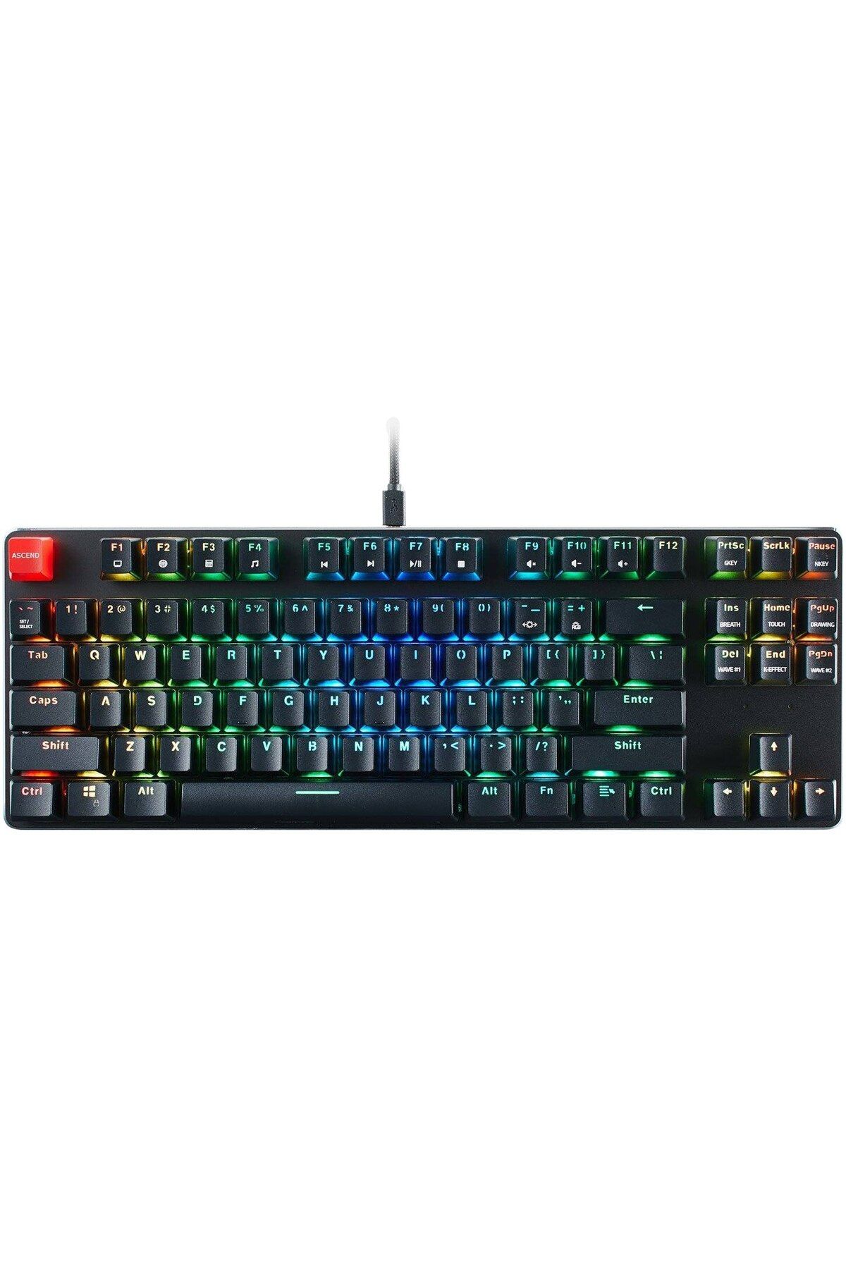 Glorious-Tastatură mecanică de gaming GMMK TKL, iluminare RGB, comutator Gateron maro, aspect american, negru 4