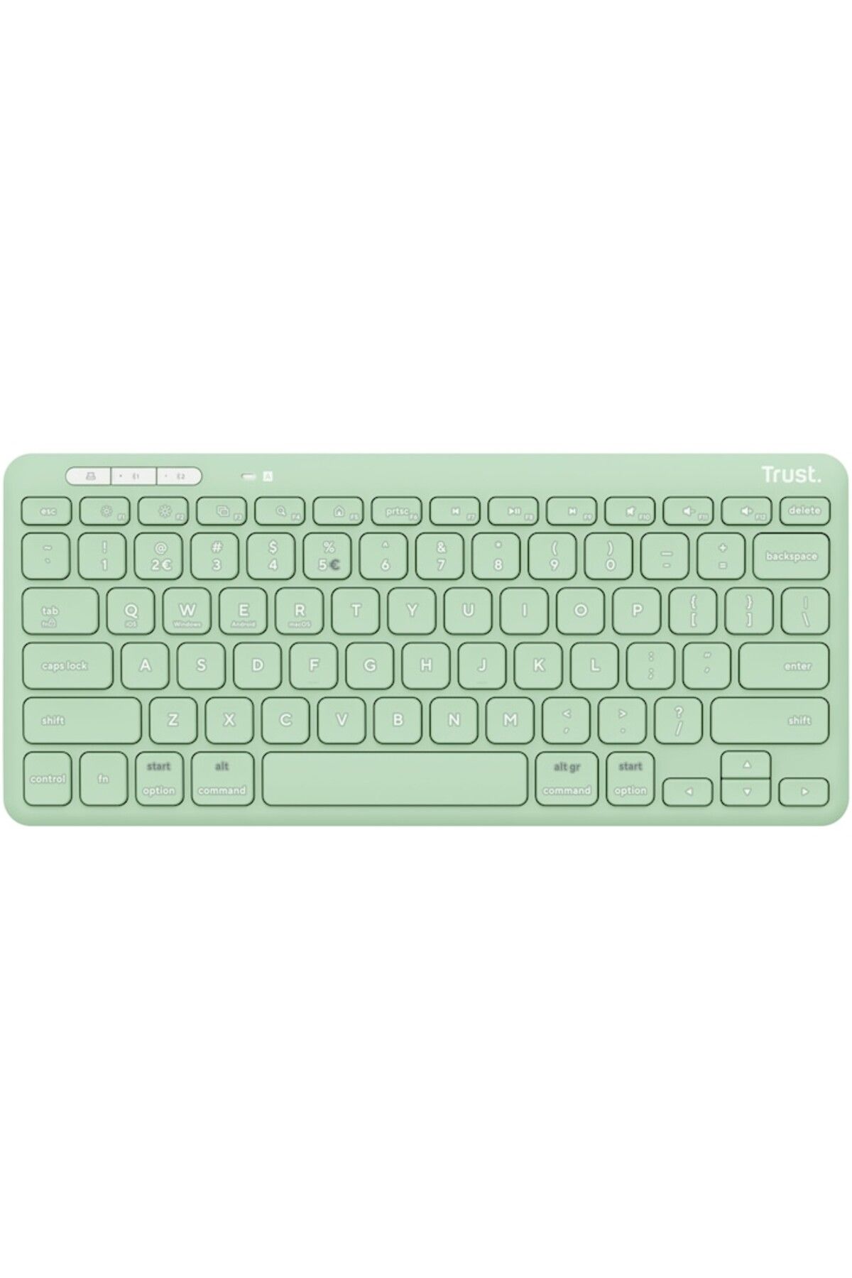 Trust-Wireless Compact Keyboard Lyra, RF 2.4GHz, Bluetooth, QWERTY, USB-A/USB-C, Green 3