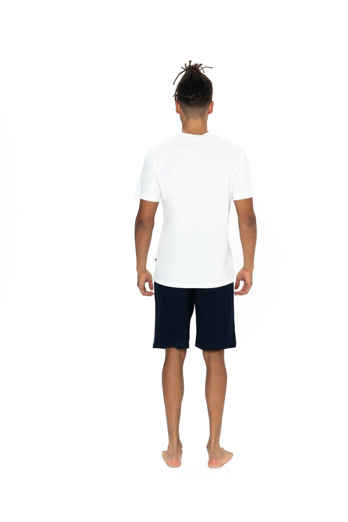 U.S. Polo Assn.-U.S. Polo Assn. Men's Summer Pajama Set with Shorts Ecru - Ecru - Bnlly18Y86D9Pii-Ek 5