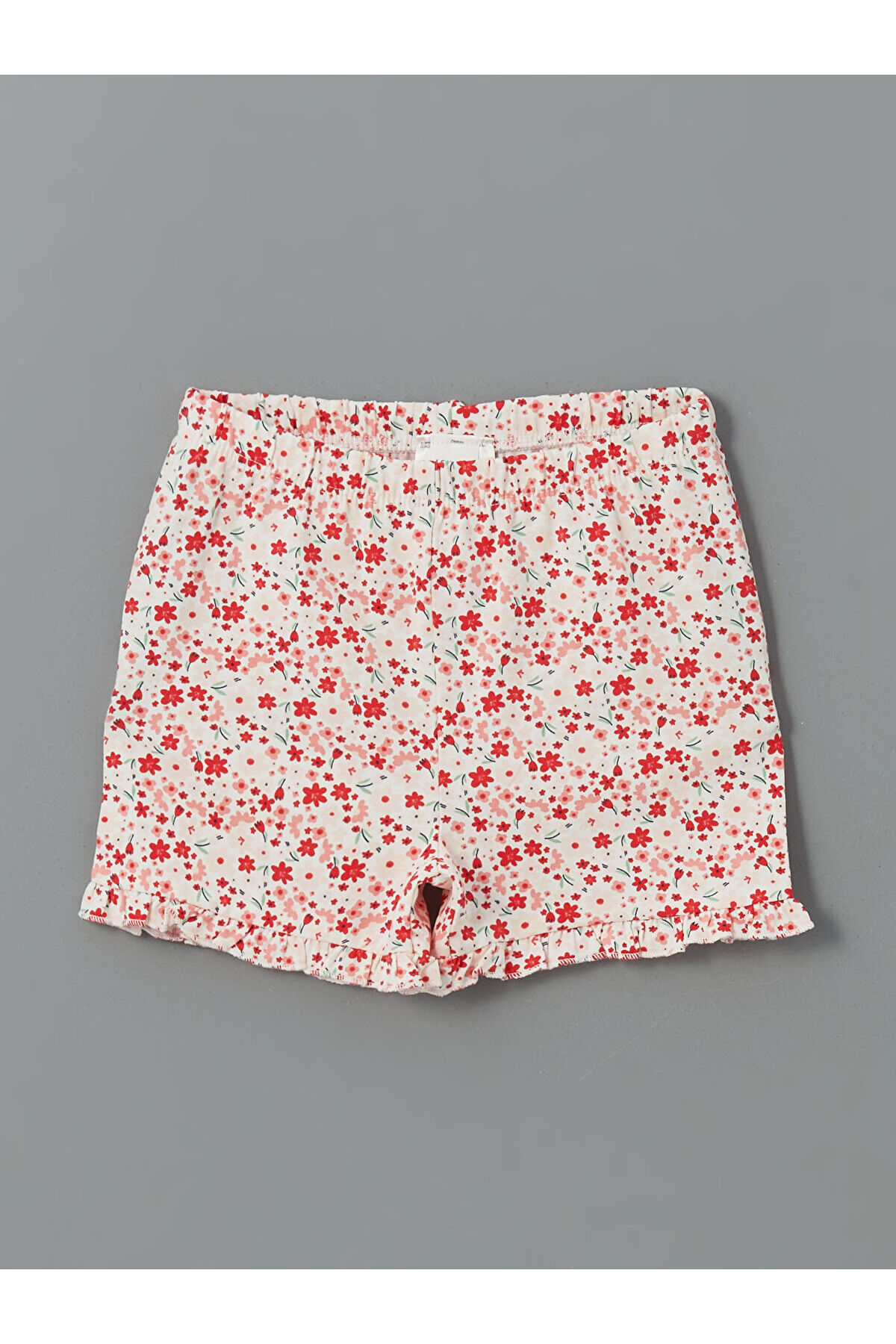 LC Waikiki Elsiva Collection Ekru Çiçekli Kız Bebek Çıtçıtlı Body ve Şort 2'li fotoğrafı 4 (önizleme)