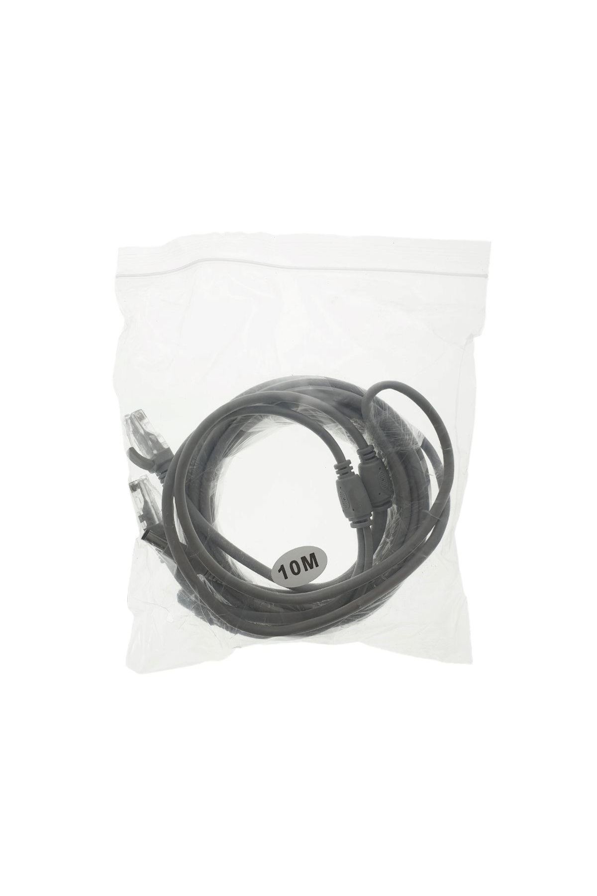OEM-Cablu retea 10m pentru camera IP CCTV NVR, UTP Cat.5/5e, mufat 2XRJ45 si cablu alimentare mufat, gri 6