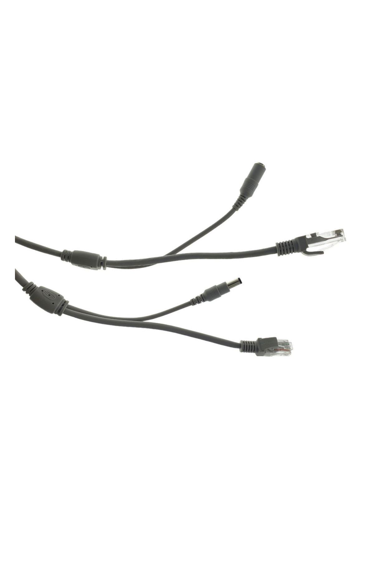 OEM-Cablu retea 10m pentru camera IP CCTV NVR, UTP Cat.5/5e, mufat 2XRJ45 si cablu alimentare mufat, gri 3