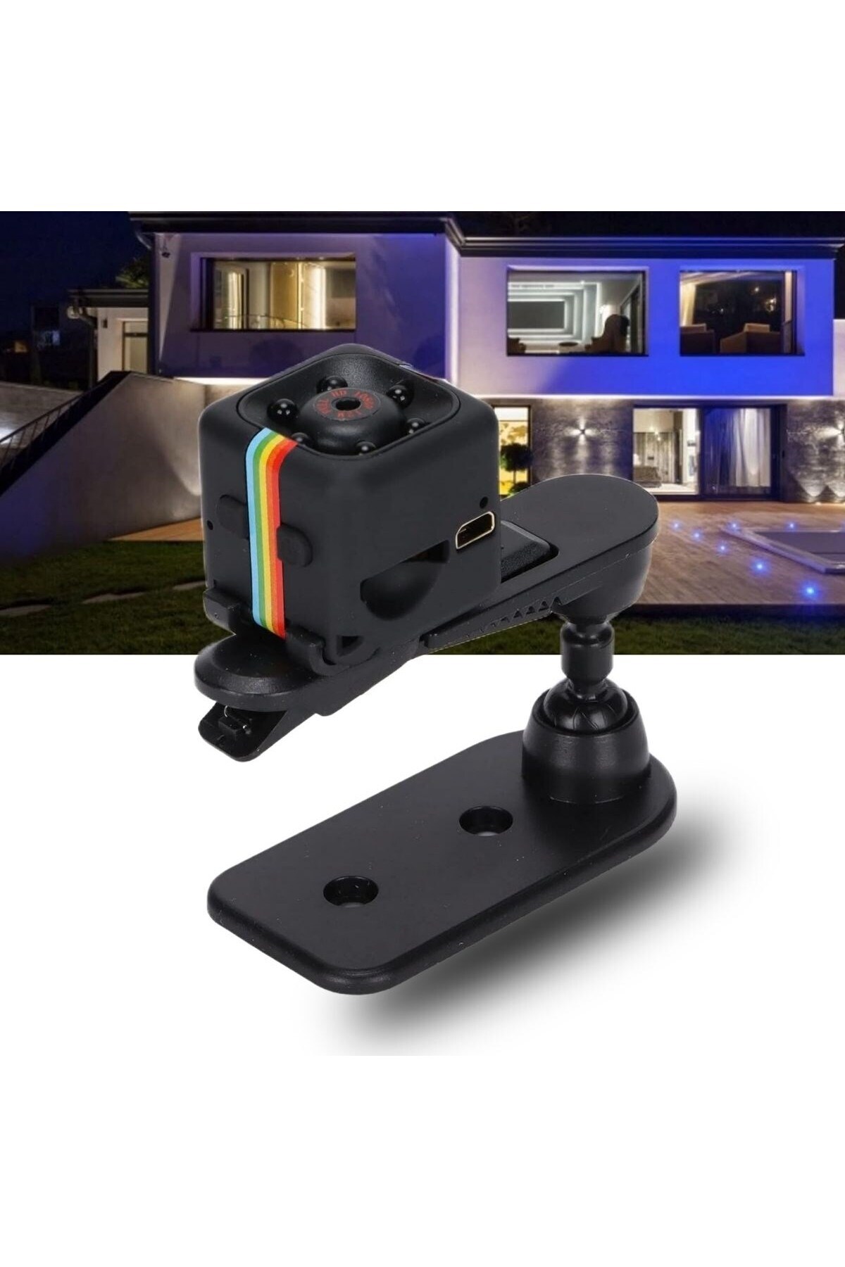 ŞIK AD BUFFER® Mini Boy Küp Tipi Gece Görüşlü HD Kaliteli Güvenlik Kamerası