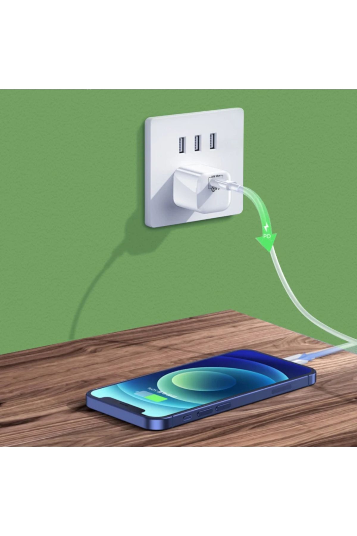 eRDX-Încărcător Rețea + Cablu USB-C eRDX® – 20W, Fast Charge, PD 3.0 / QC 3.0, Mini, iPhone / Android 6