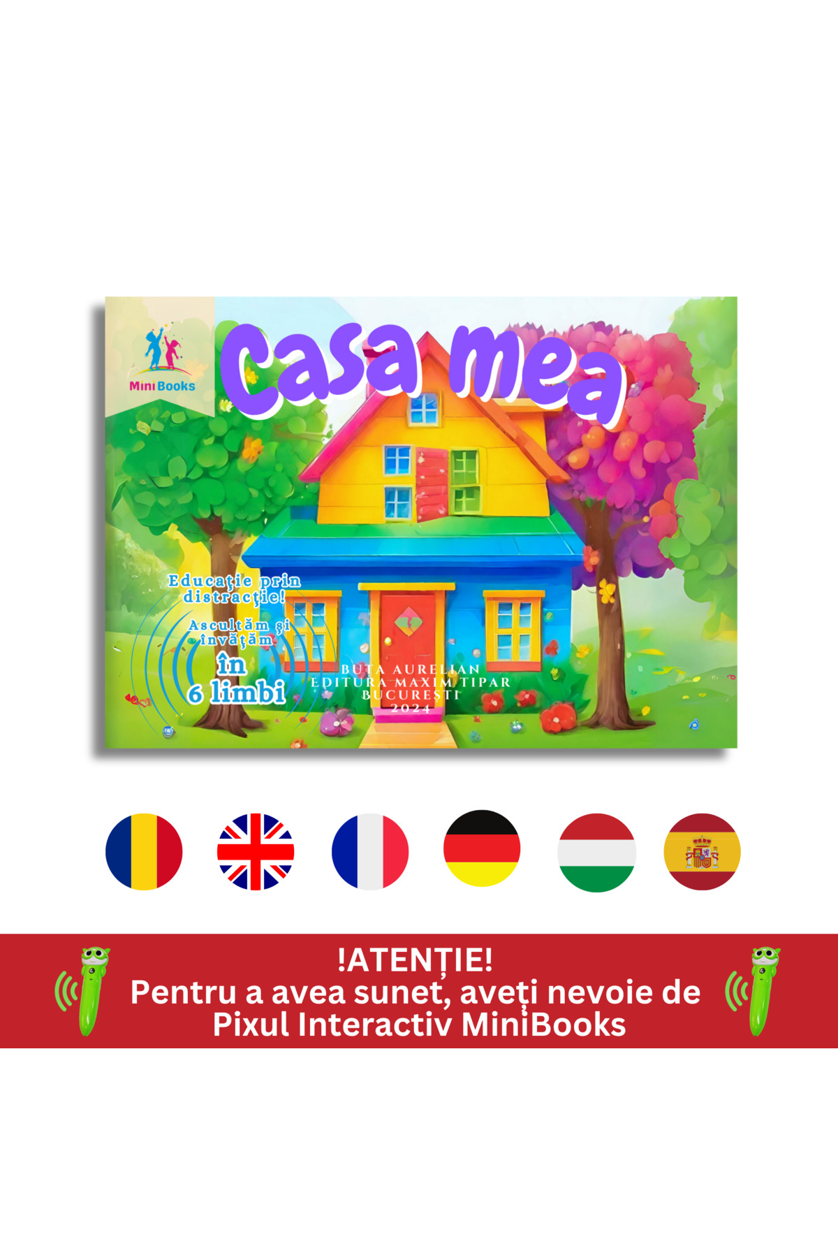 minibooks Carte interactiva cu sunete - Casa Mea - Carte în 6 Limbi