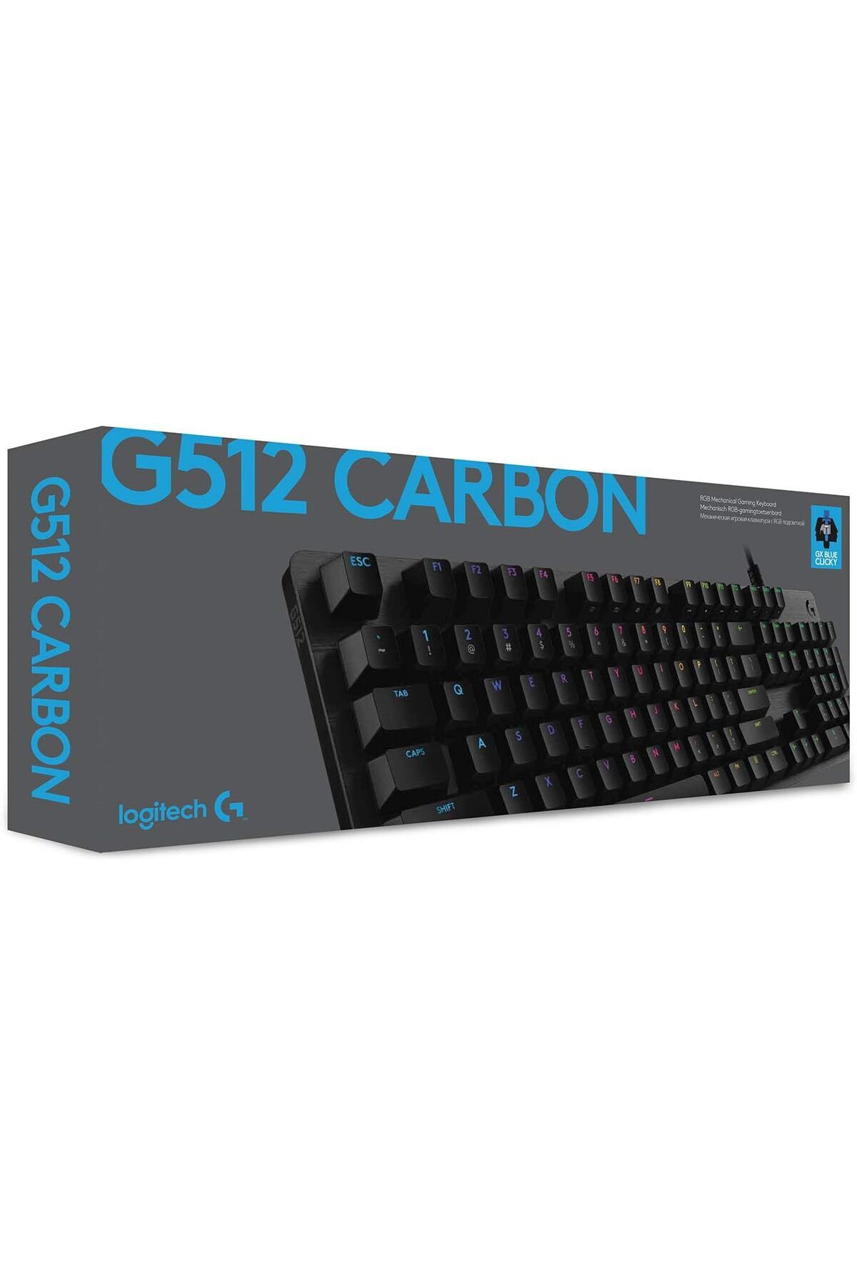 Logitech G-لوحة مفاتيح الألعاب الميكانيكية Logitech G512 Clicky، لون كربوني/أسود 6