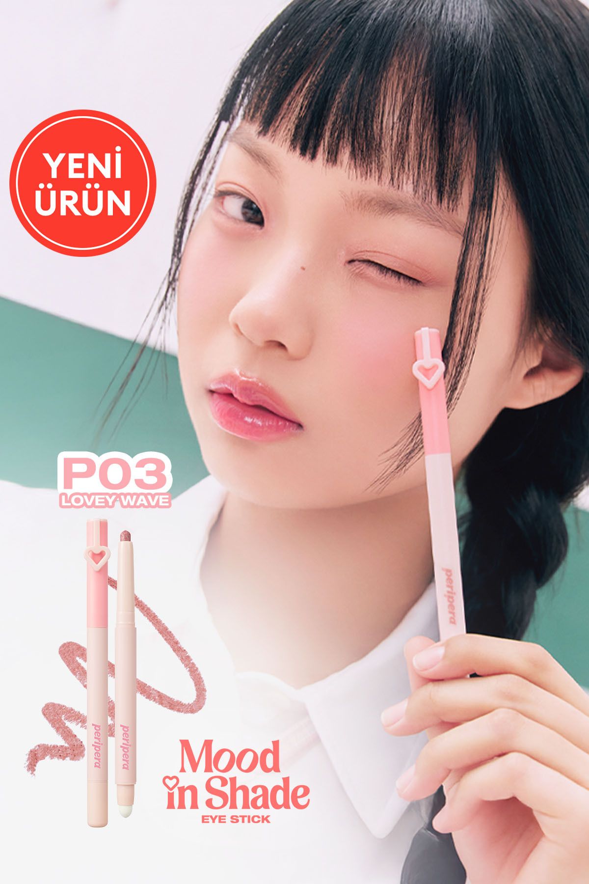 PERIPERA-Easily Applied Pen Shadow Mood in Shade Eye Stick Without Clumping (P03 Lovey Wave) 1