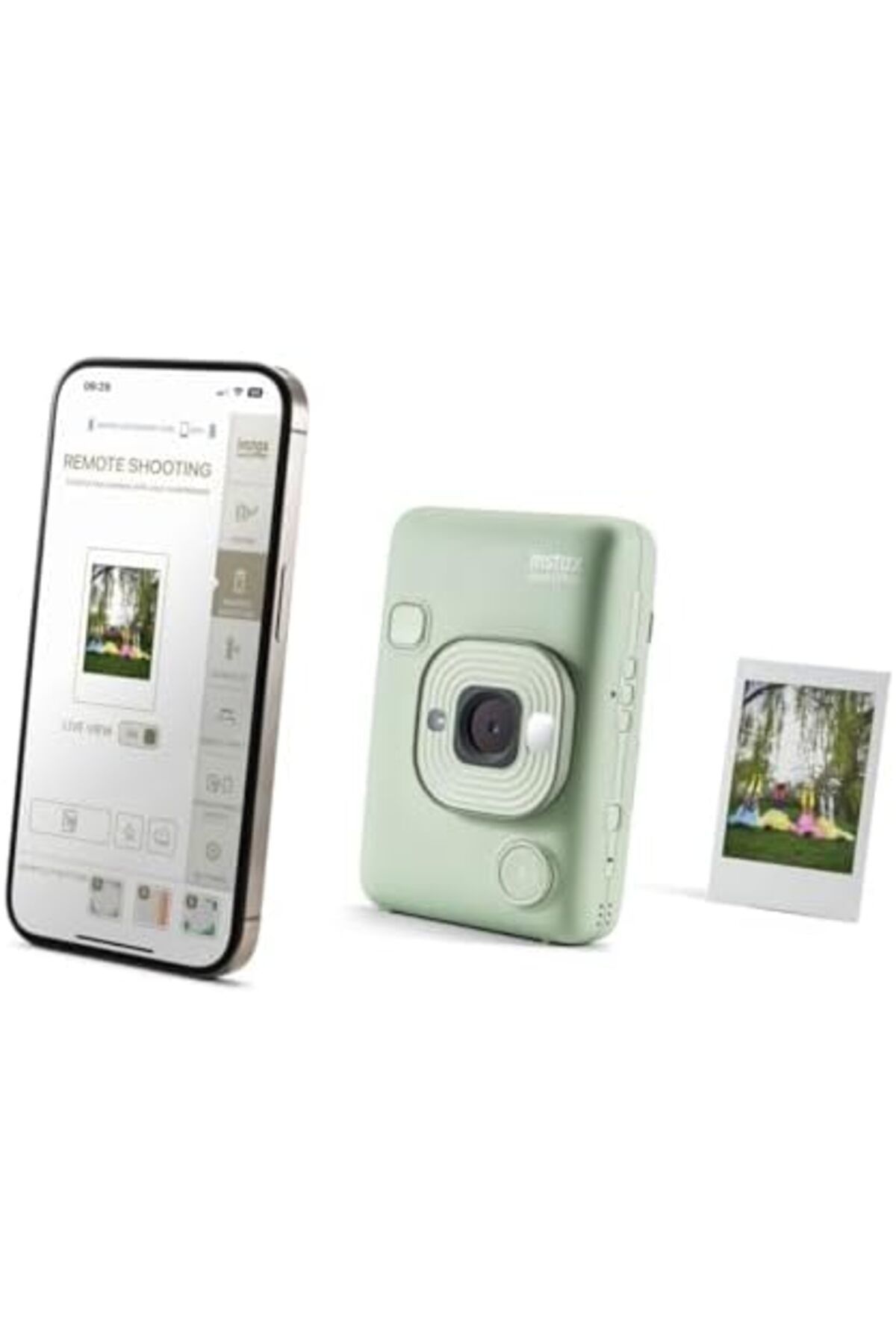 Instax-كاميرا Mini LiPlay Hybrid الفورية مع شاشة عرض LCD خلفية مقاس 2.7 بوصة وفتحة بطاقة Micro SD، 6