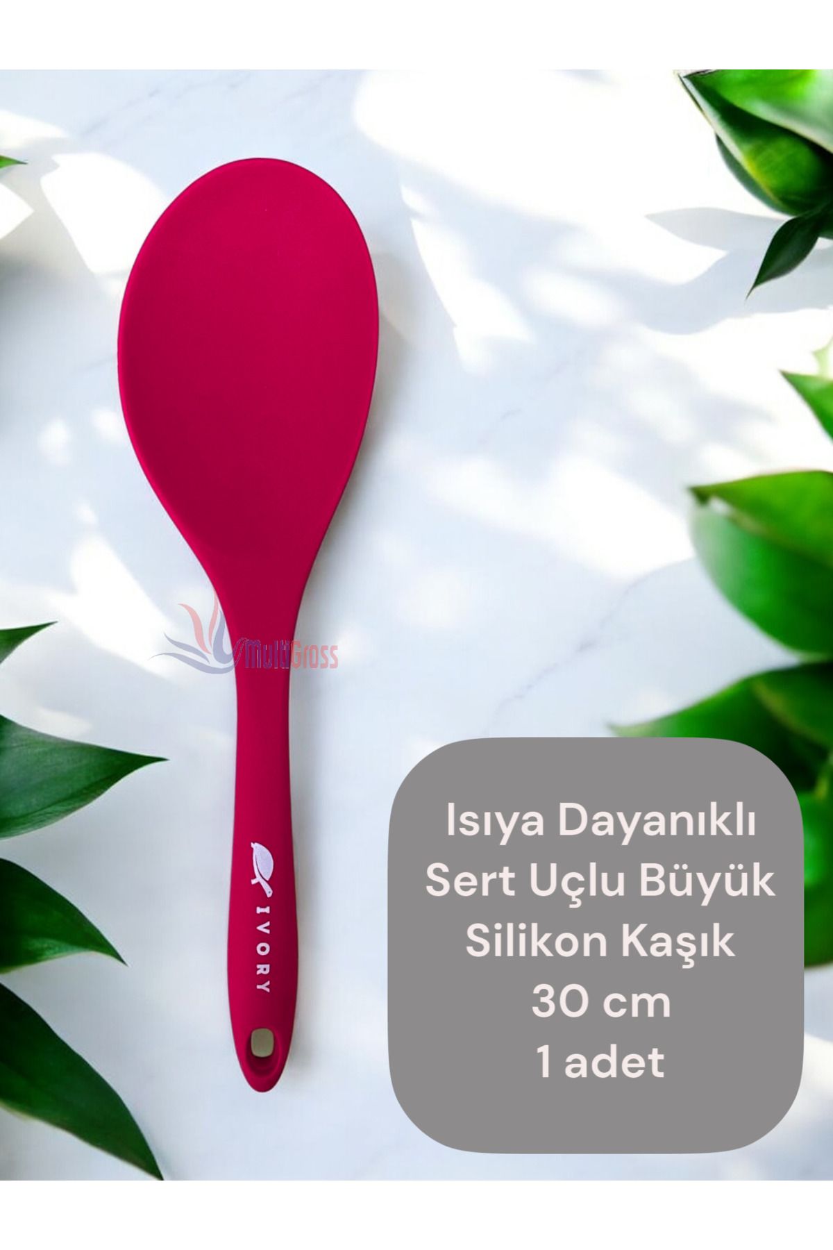 Multiamo-Heat Resistant Silicone Colander Ladle Spatula Spoon Set (30-28-22-20 cm) 7 Pieces 3