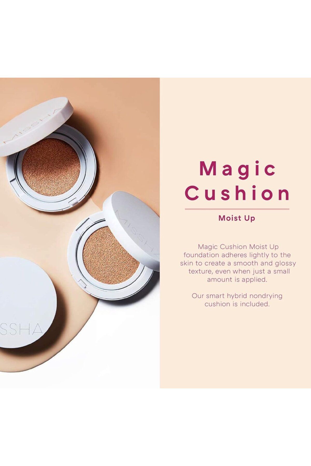 Missha-Fond de ten Magic Cushion Moist Up 23 Bej Mediu Neutru, 15g 7
