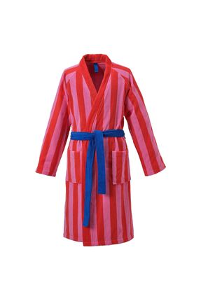 ÇAĞTEXX Bornoz Kırmızı-Pembe-Çizgili (S/M)
