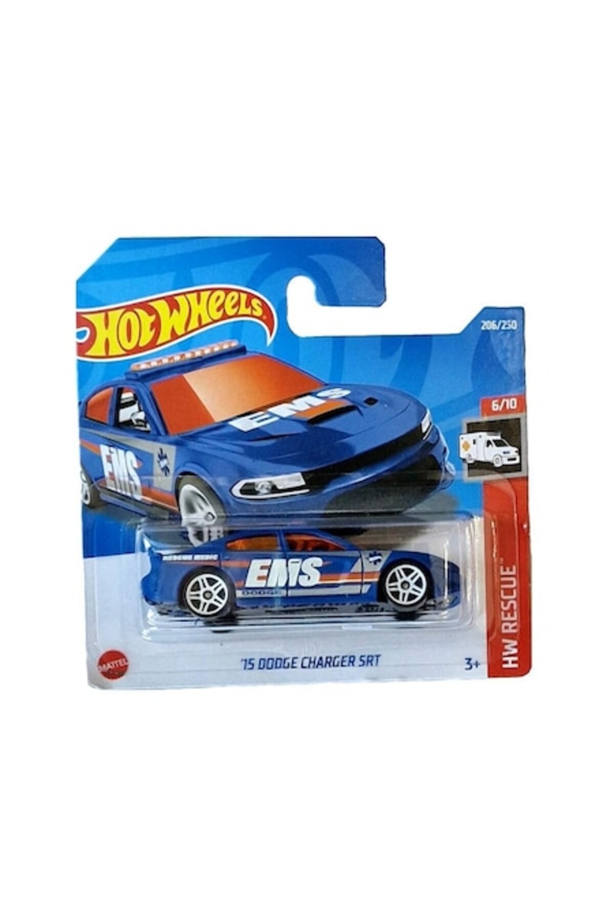 HOT WHEELS Hot Wheels Metal Car,'15 Dodge Charger Srt, Blue, 1:64