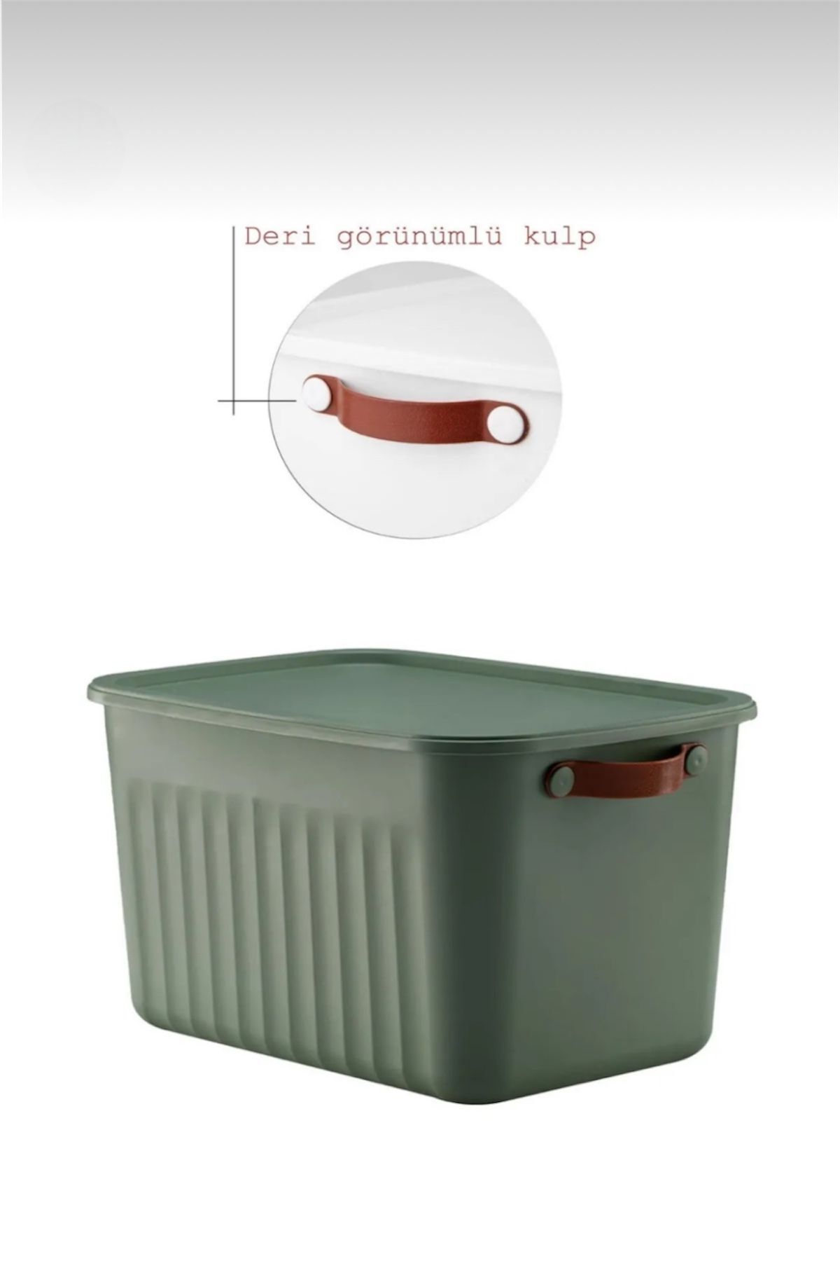 Bayev-Set of 4 Green 20 Lt Boxsis Mega Size Multi-Purpose Box with Lid Closet Organizer Organizer-Hobby Box 3