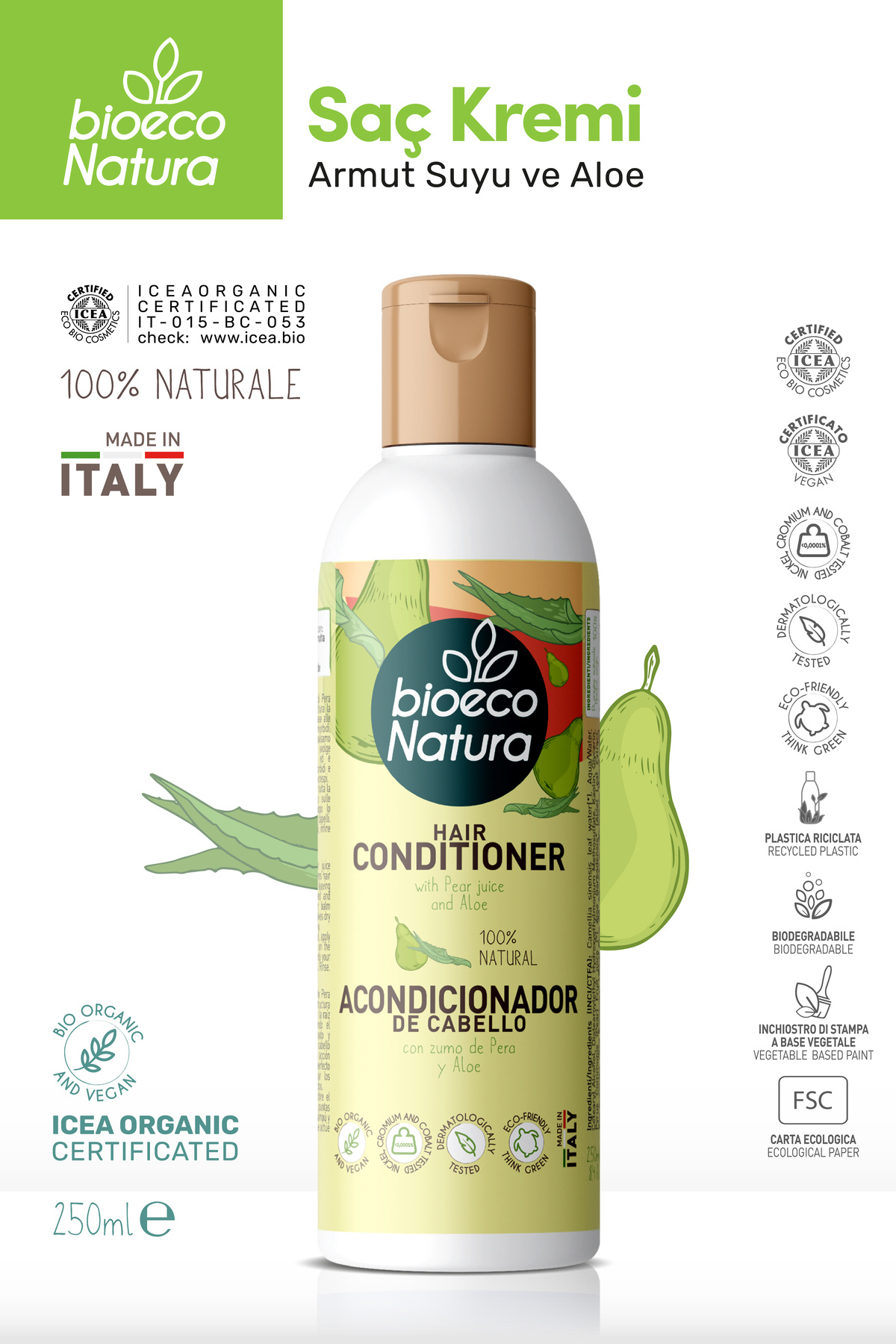 Saç Kremi Armut Suyu ve Aloe İçerikli