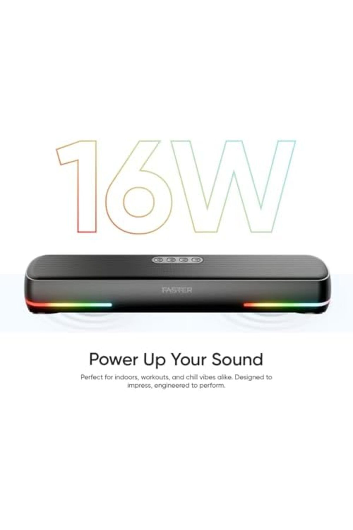Faster-Ryzo Z16 Soundbar - 16W Wireless Sound Bar 6