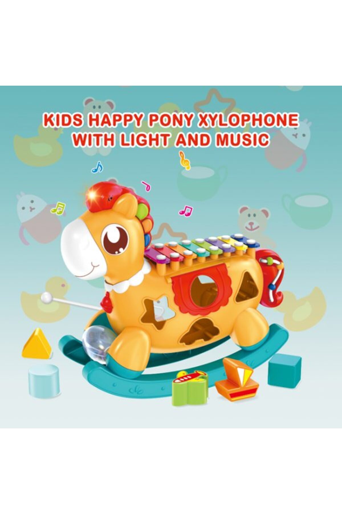 OEM-Interactive Pony Toy with Xylophone and Shape Sorter 5