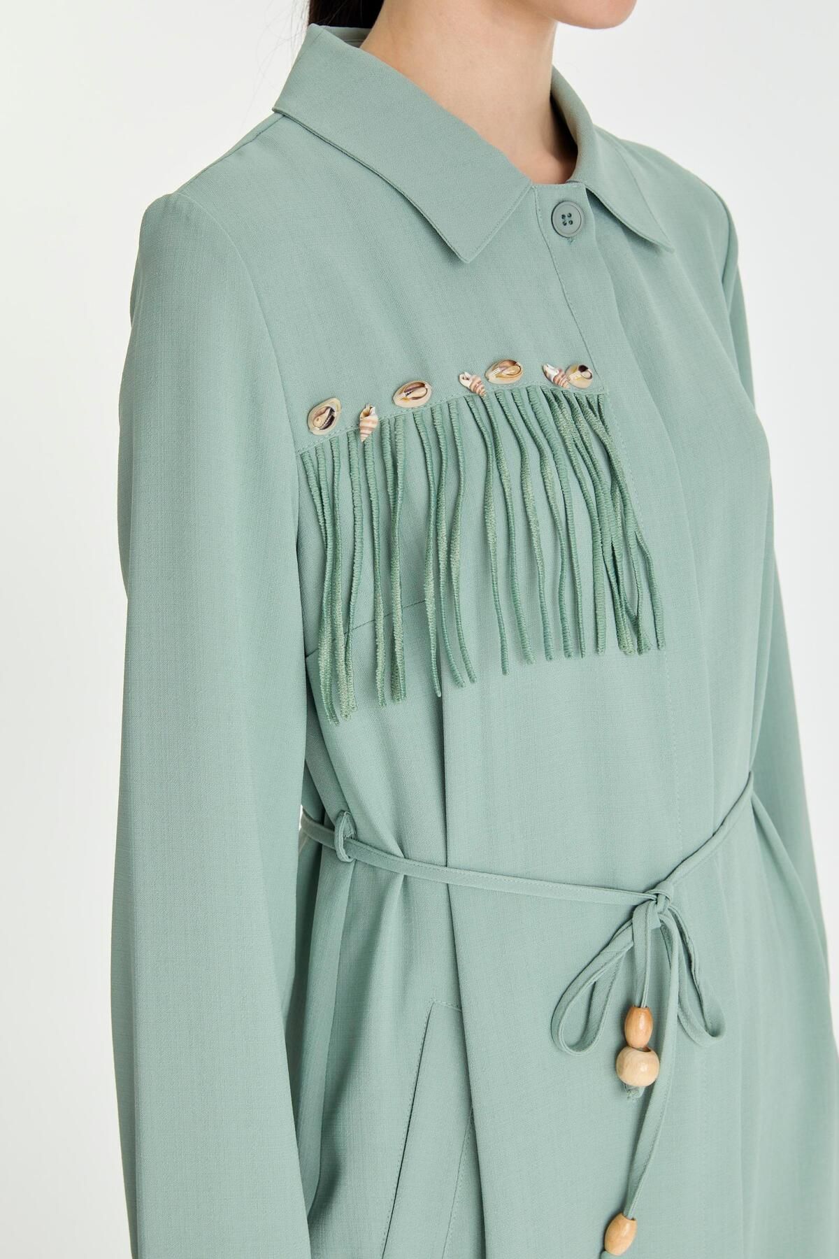 Zühre-Mint Wear and Go with Seashell Detail and Tassels Gc-0234 6