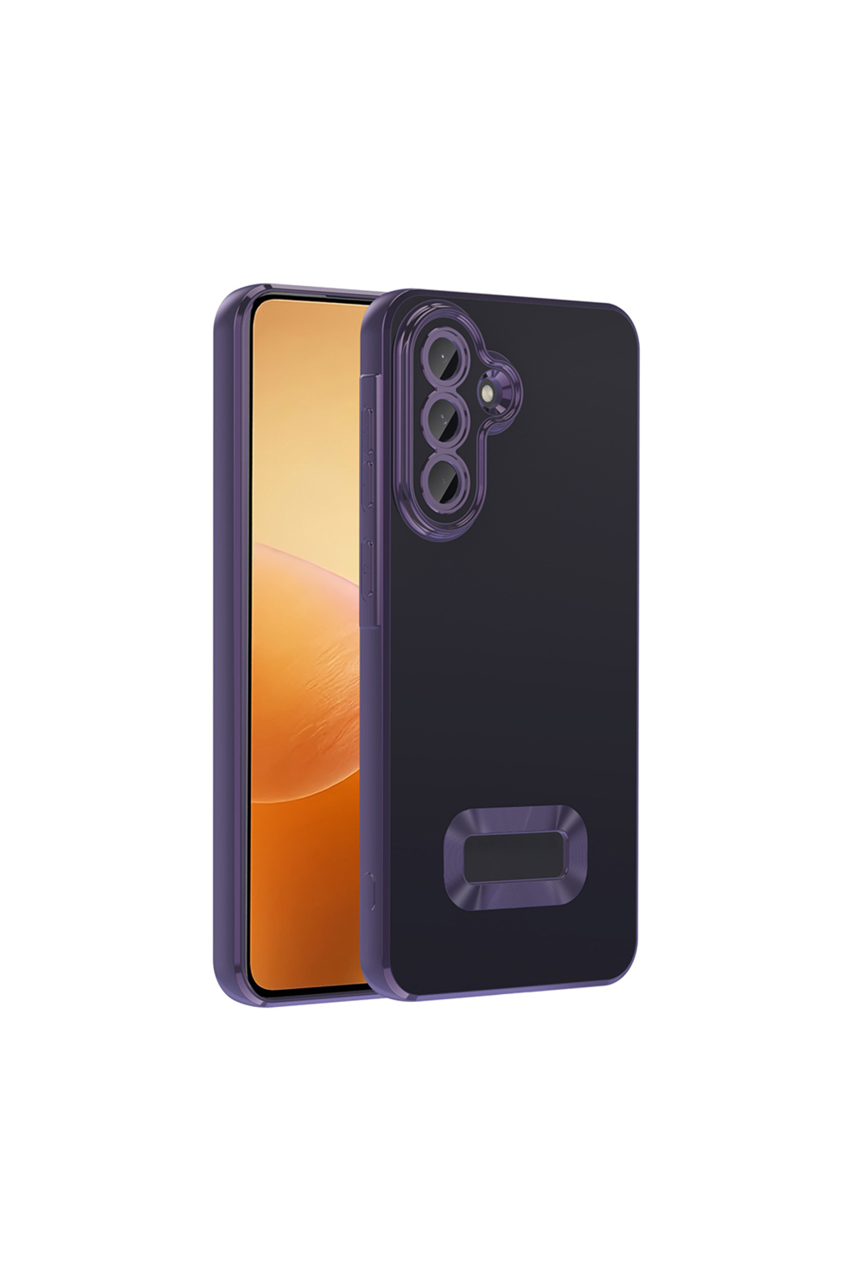 HTstore-حافظة Galaxy متوافقة مع A56 مع شعار حماية الكاميرا وغطاء Zore Omega - أرجواني غامق 1