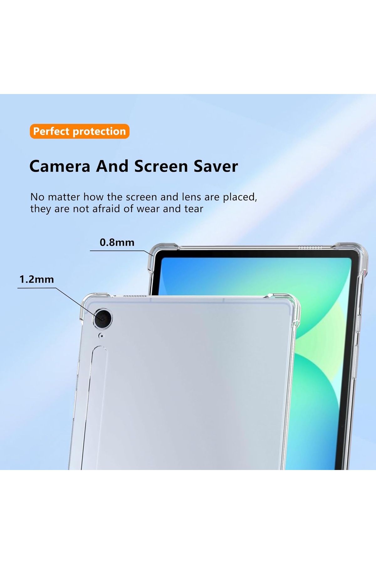 m.tk moveteck-Case for Samsung Galaxy Tab S10 Fe Plus 13.1 Inch Case Soft Silicone Antishock Cover with Transparent Corner Protection 7