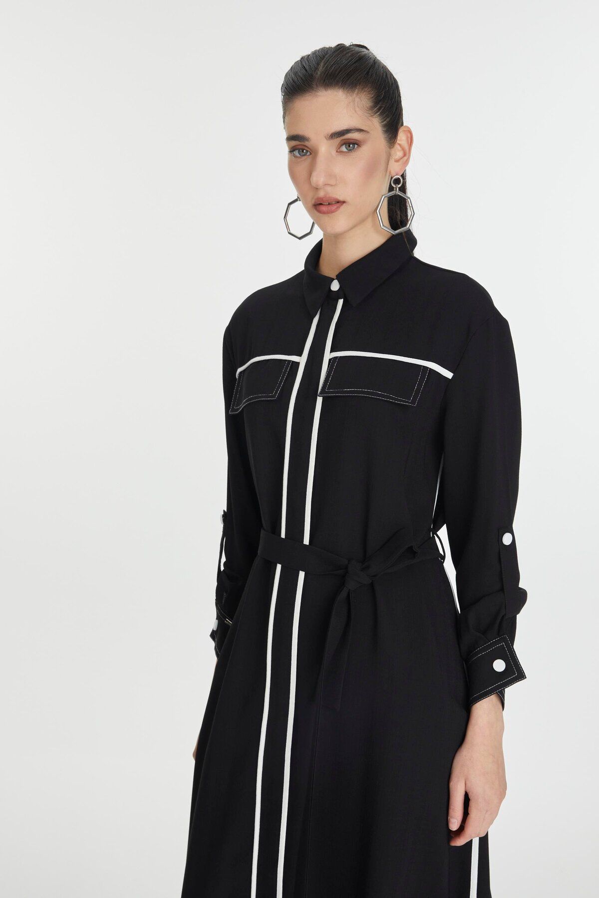 Zühre-Black/Ecru Wear and Go with Color Stripe Gc-0261 4