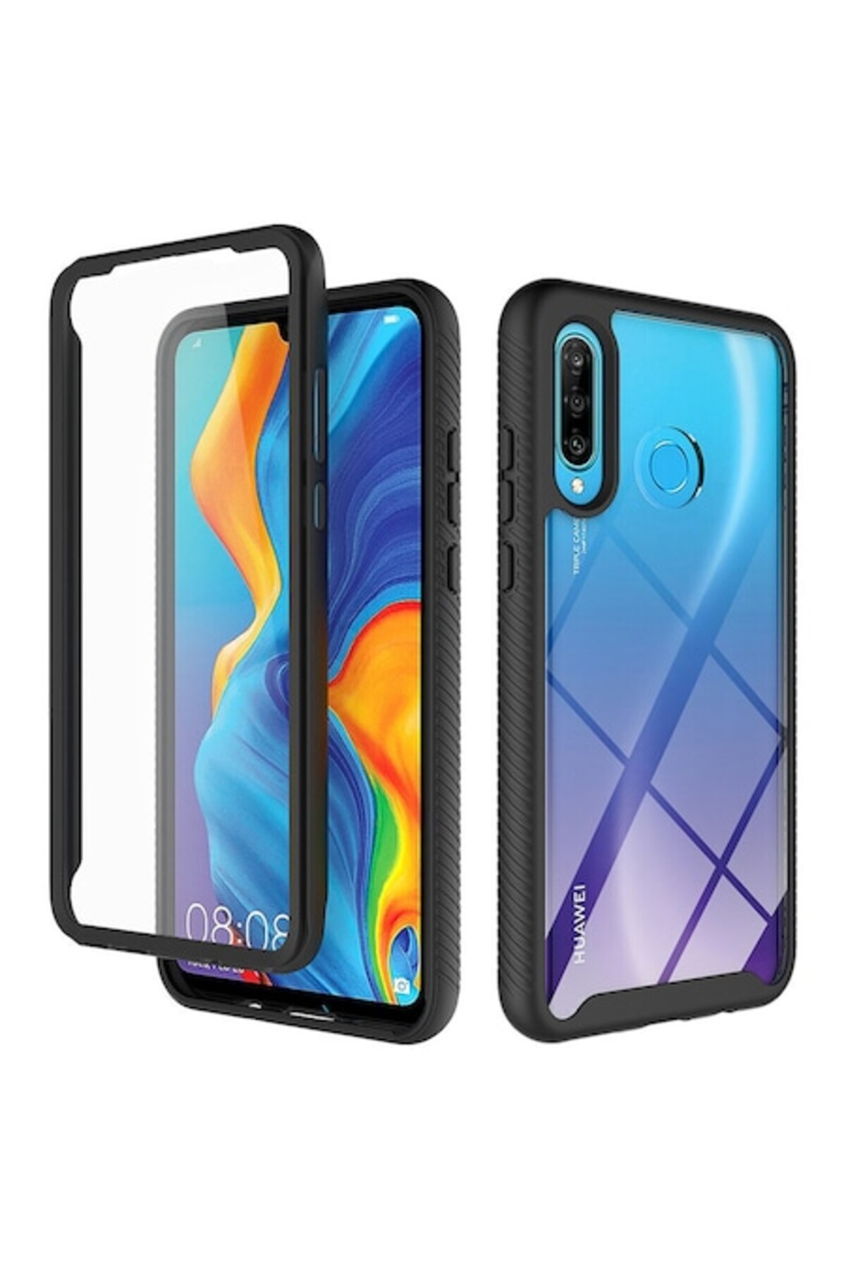 Dali-Protective 360 Case, compatible with Huawei P30 Lite / P30 Lite New Edition, plastic and TPU, Black 1
