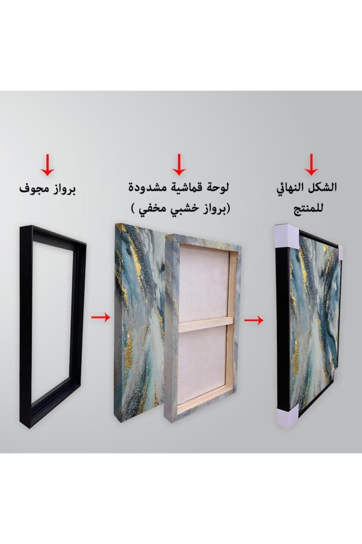 SND-Modern design canvas painting with a hollow frame. Brown Frame, 120×80 cm 8