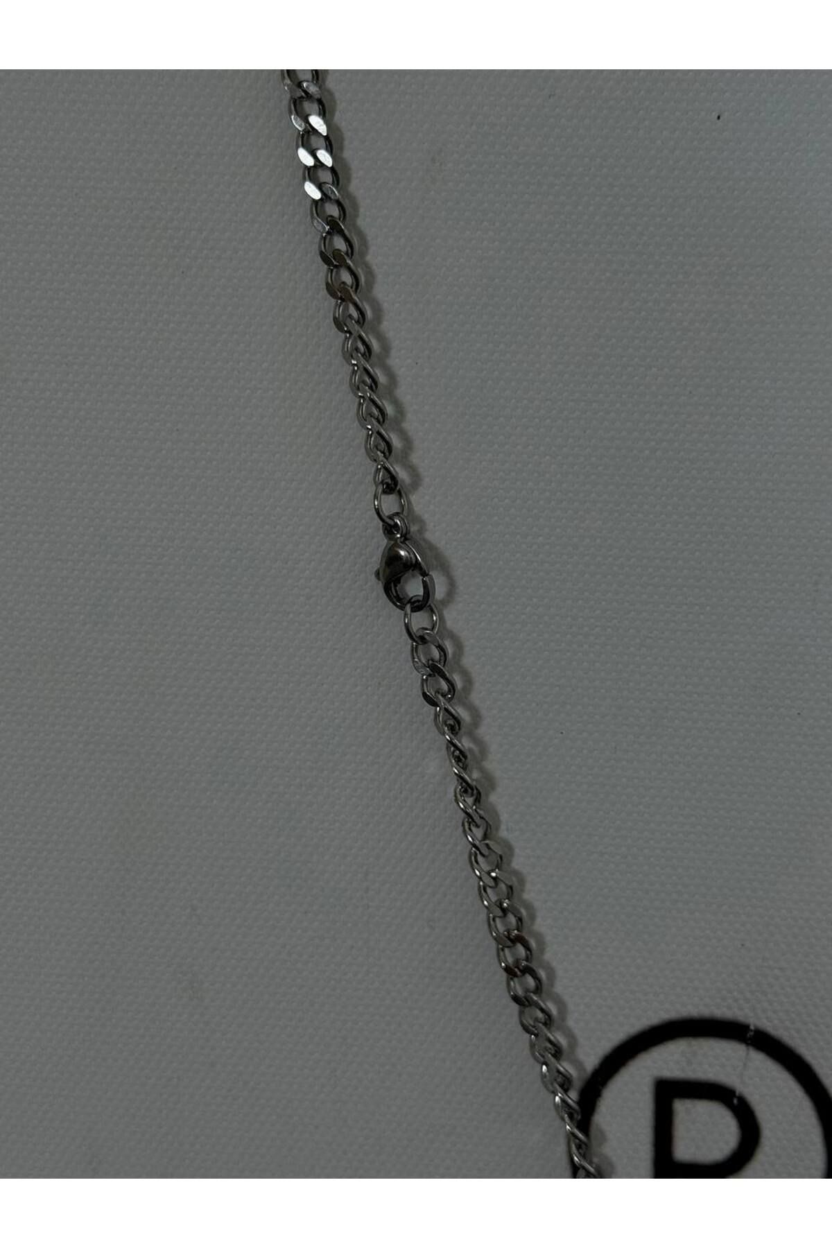 Arvens-Men's Silver Stainless Steel Chain Necklace Does Not Lose Color, Does Not Fade, Unisex, Does Not Fade, Can Be Combined 5