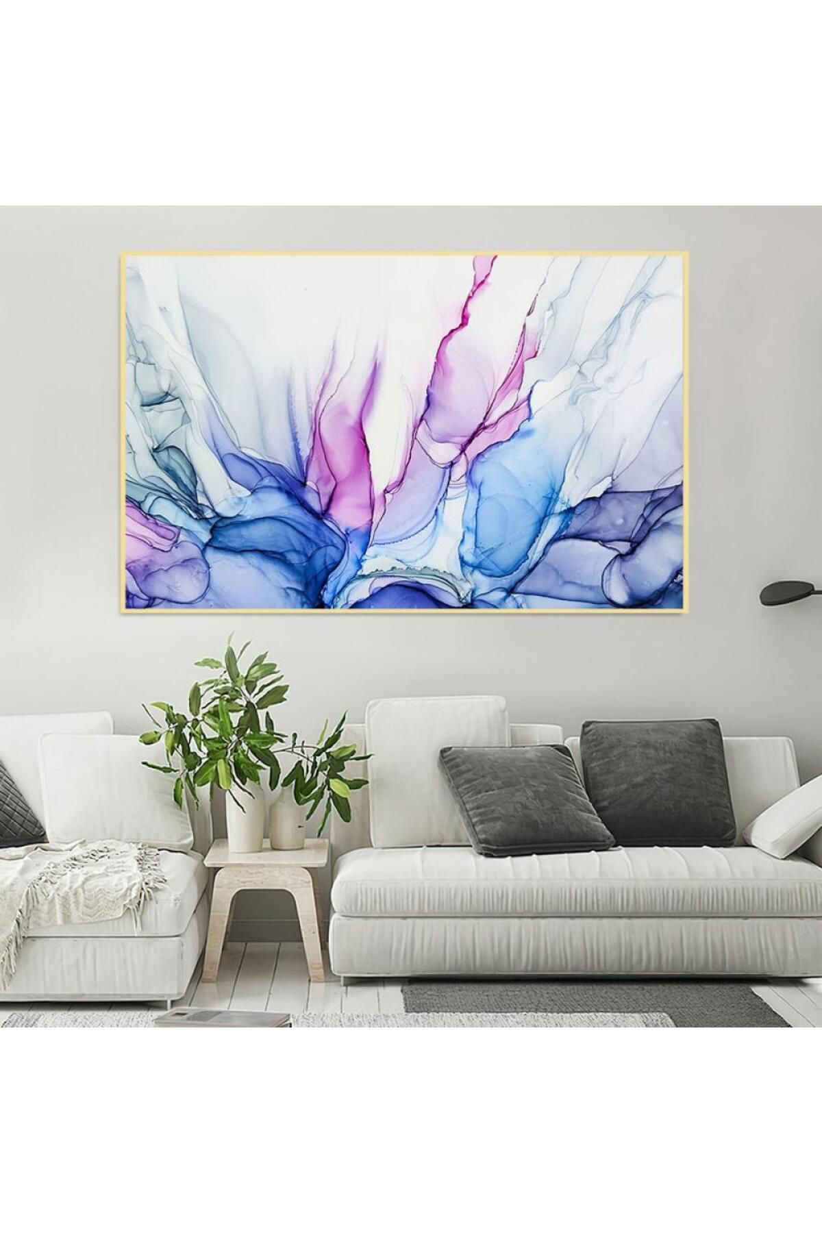SND-Abstract Canvas Wall Art with Gold Frame, 50 x 70 cm 2
