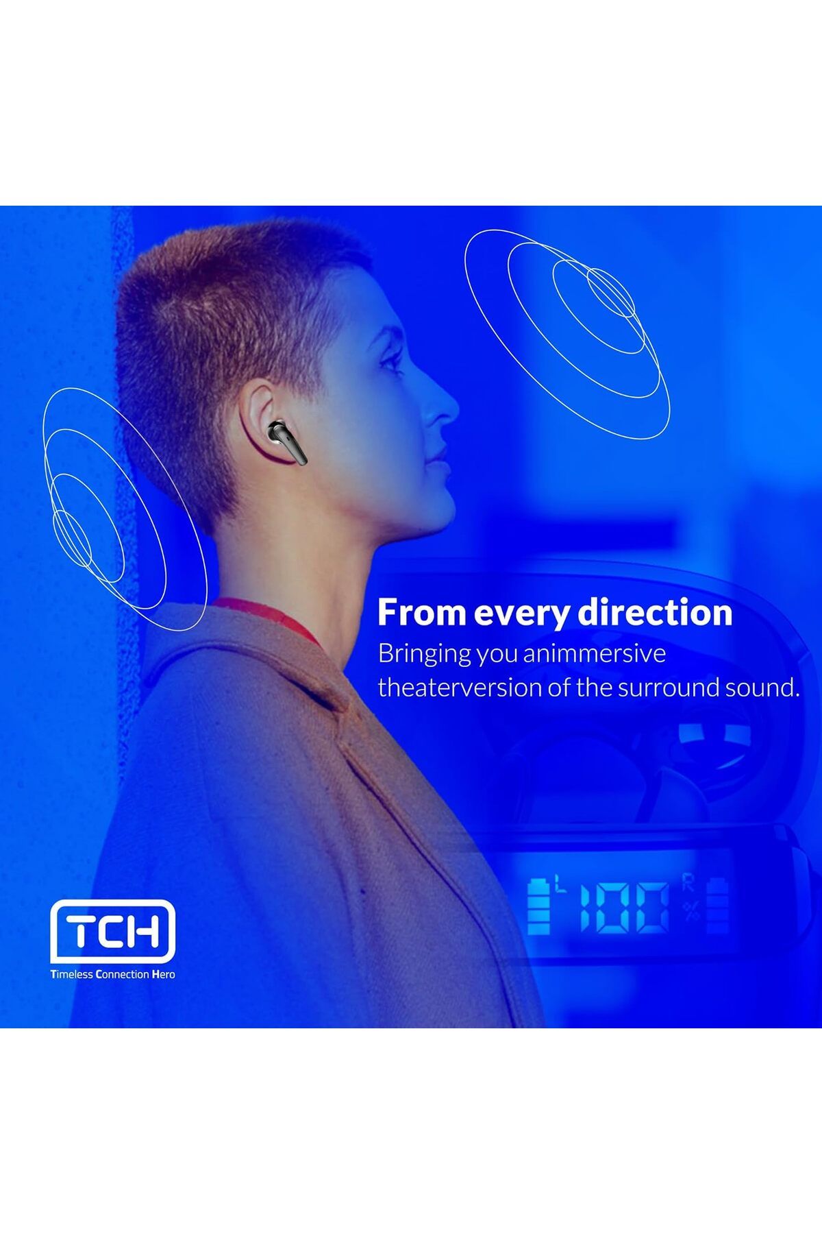 Timeless Connection Hero-TCH L10 ANC Active Noise Cancelling Bluetooth Earbuds 4