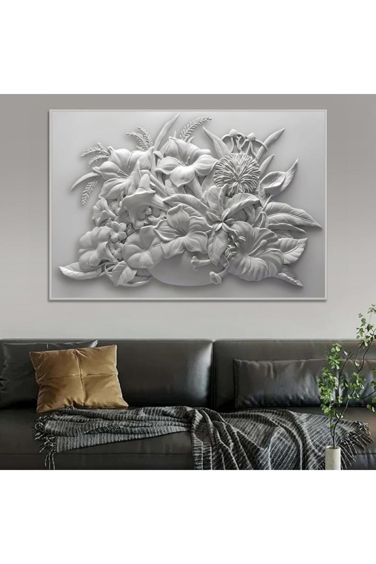 SND-Beautiful Art Design Printed Gypsum Canvas Wall Art with Black Frame, 60x90cm 4