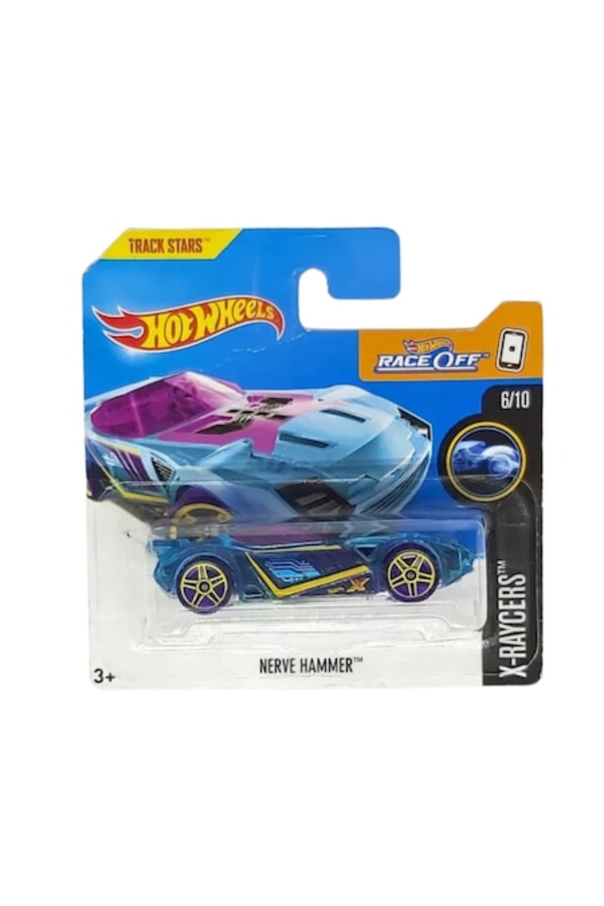 Masinuta Metalica Hot Wheels, Nerve Hammer, Colectia X-Raycers - Editia 2017, Albastru, 1:64