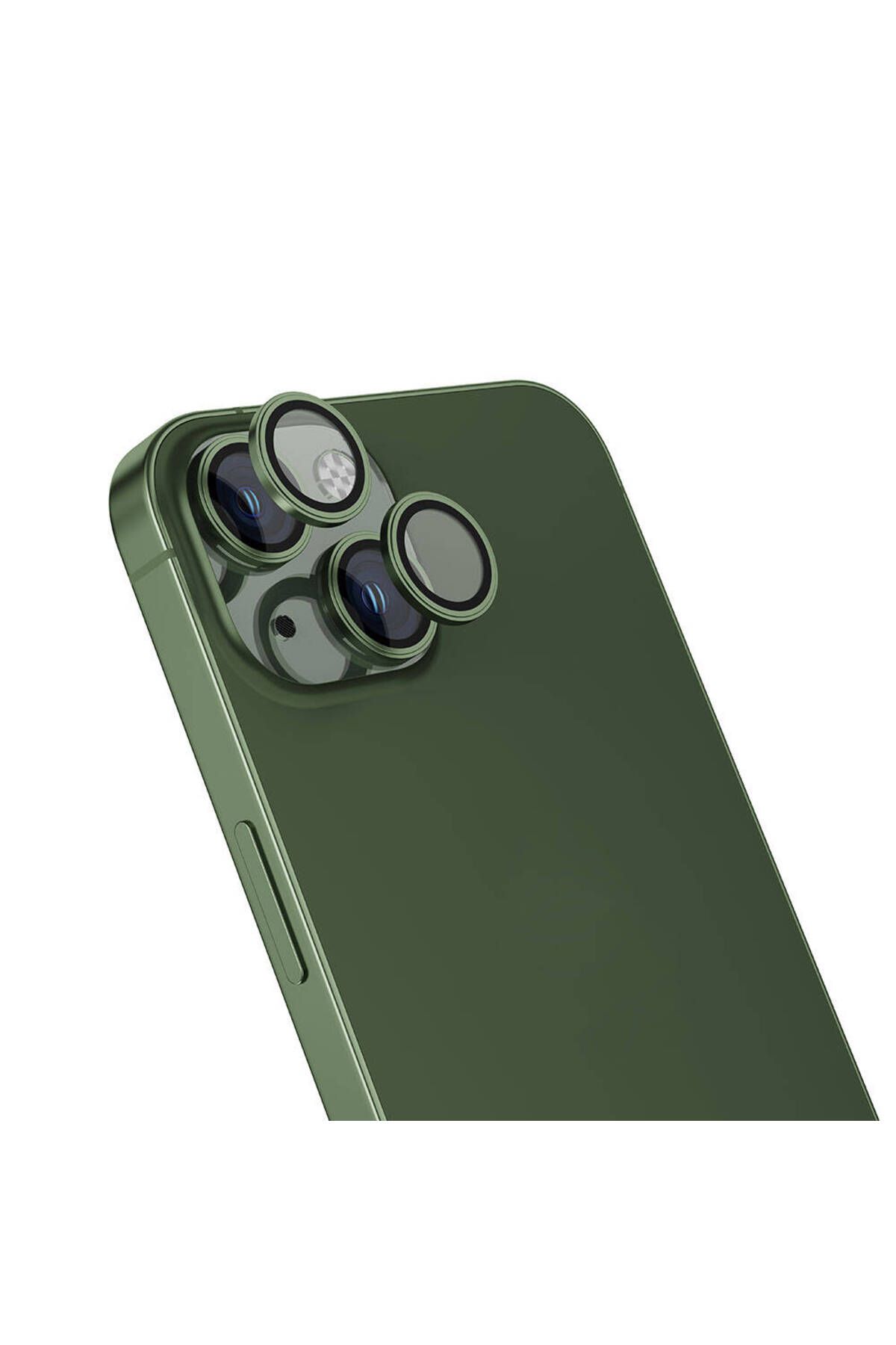 Cep Plus-iPhone 15 Plus Compatible Cppl Cl-15 Anti-Fingerprint Anti-Refcloive Camera Protector-Green 1