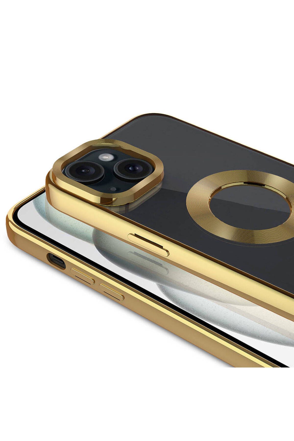 Cep Plus-Cppl Omega Case with Logo on Single Camera Frame Compatible with iPhone 15 Plus-Gold 3