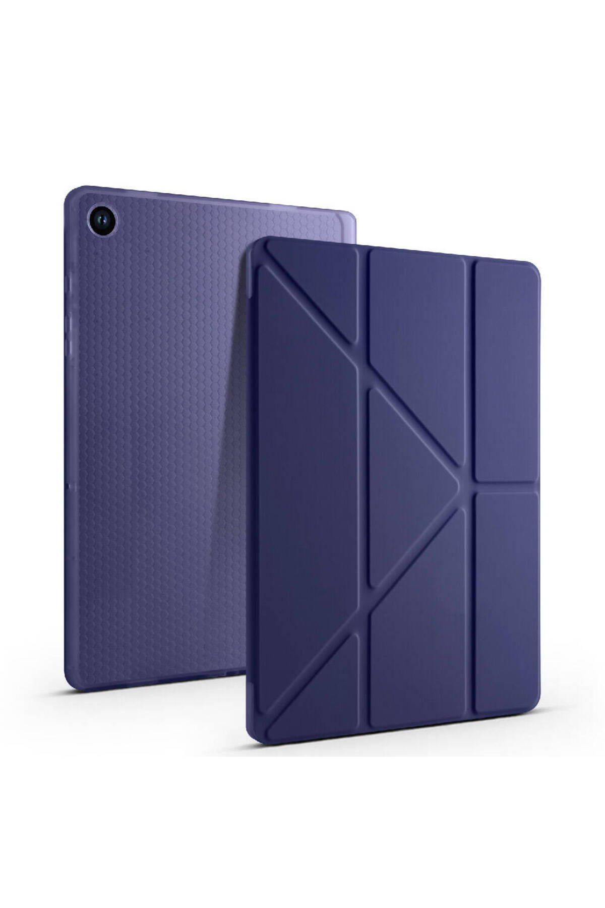 Cep Plus-حافظة Galaxy Tab A9 متوافقة مع CPPL ثلاثية الطي مع حامل ومقصورة قلم - ذهبي وردي 2