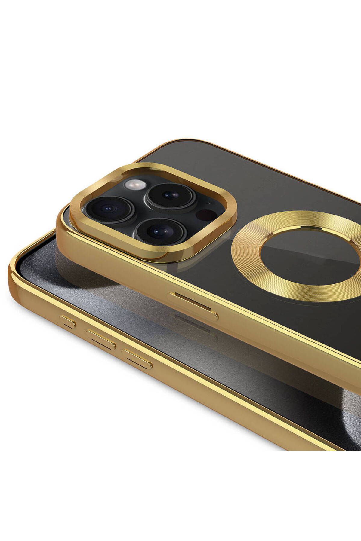 Cep Plus-Cppl Omega Case for iPhone 15 Pro Max Compatible Single Camera Frame with Logo-Titanium 3