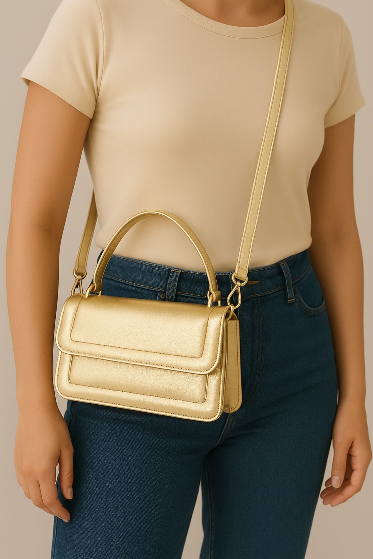 Silblack-Faux Leather Shoulder and Hand Bag – Stylish Design, Double Strap Model Suitable for Daily Use 2