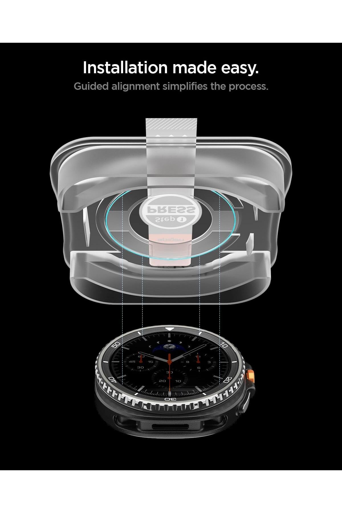 Spigen-واقي شاشة GLASTR EZ Fit لساعة Galaxy Watch 8 Classic مقاس 46 مم مع مجموعة تثبيت Align من قطعتين 5