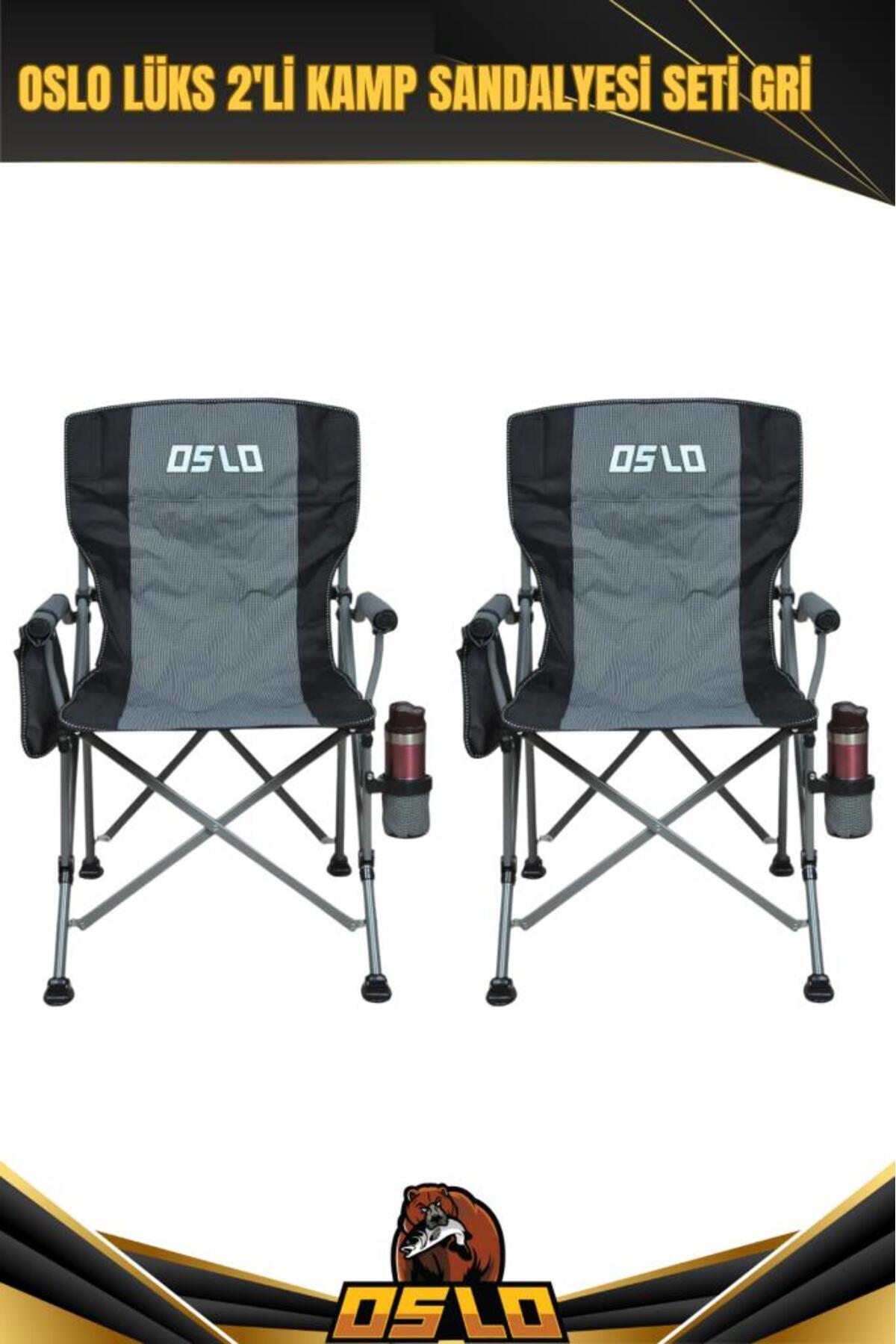 Oslo Lüks 2'li Kamp Sandalye Seti Gri