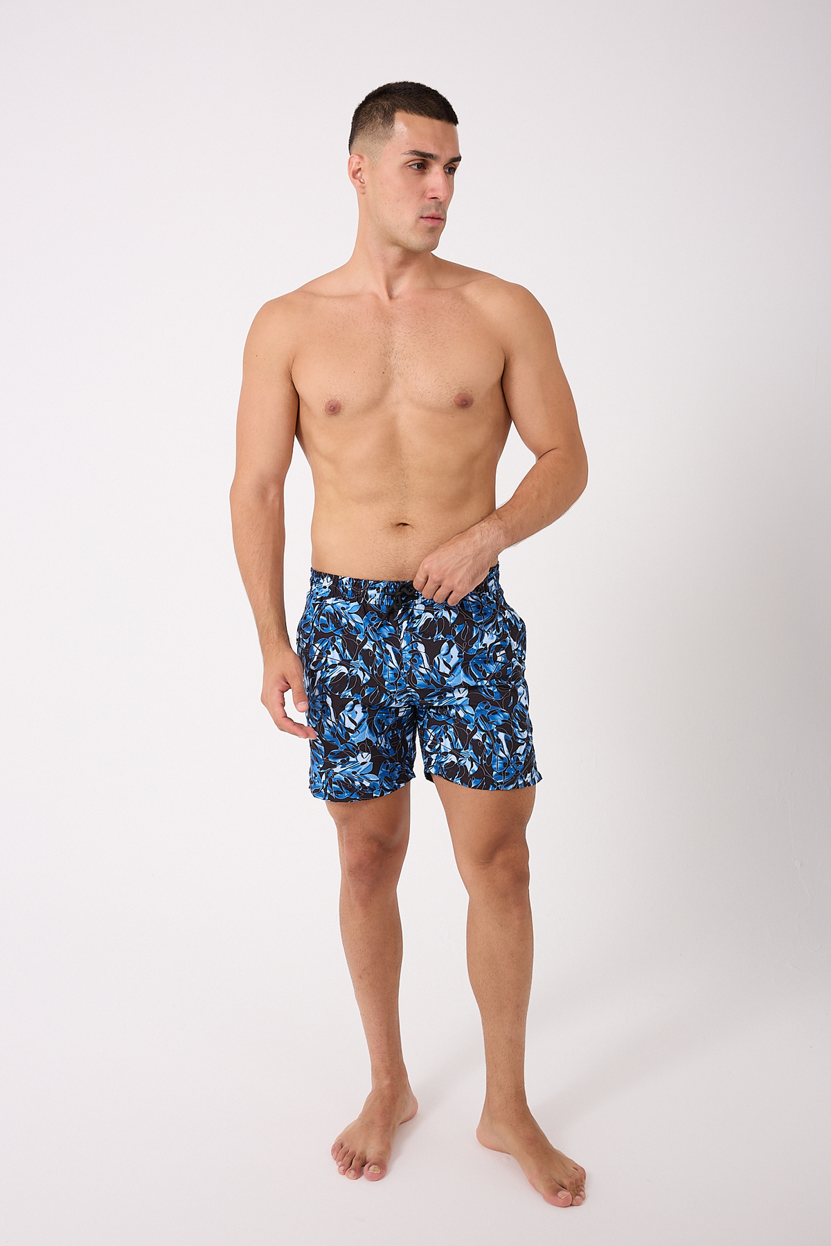 DOMİN SPOR-Patterned Men's Swim Shorts with Mesh Pocket Quick-Drying Dmn105003 2