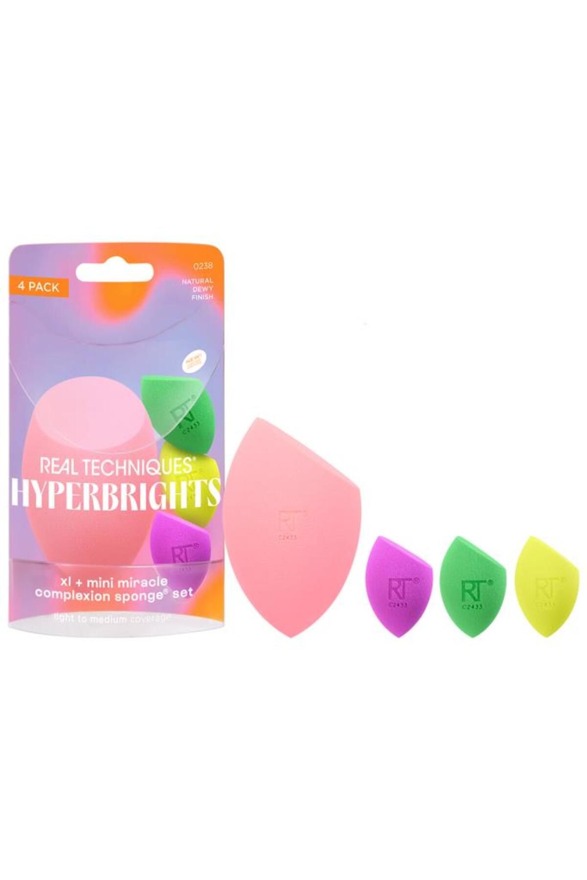 Real Techniques-Hyperbrights XL + Mini Miracle Complexion Sponge Set 2