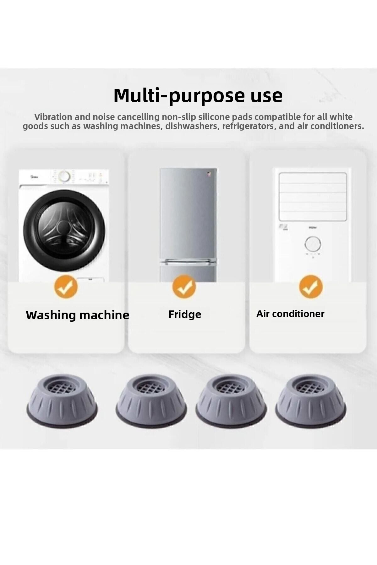 Sea Home-4 Noise Canceling and Anti-slip Anti-vibration Washing Machine Stoppers 1