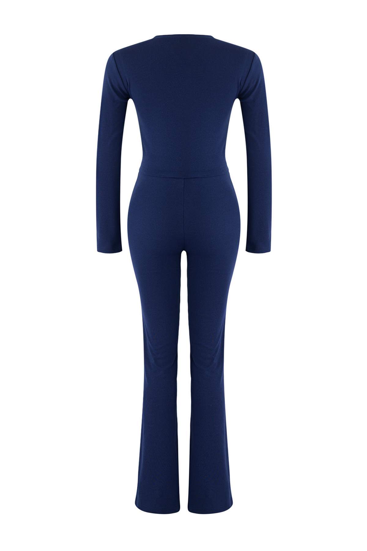 Trendyolmilla  Wardrobe Essentials – Lacivert Slim/Vücuda Oturan Örme Alt-Üst Takım | TWOAW26AU00008 - Görsel 6