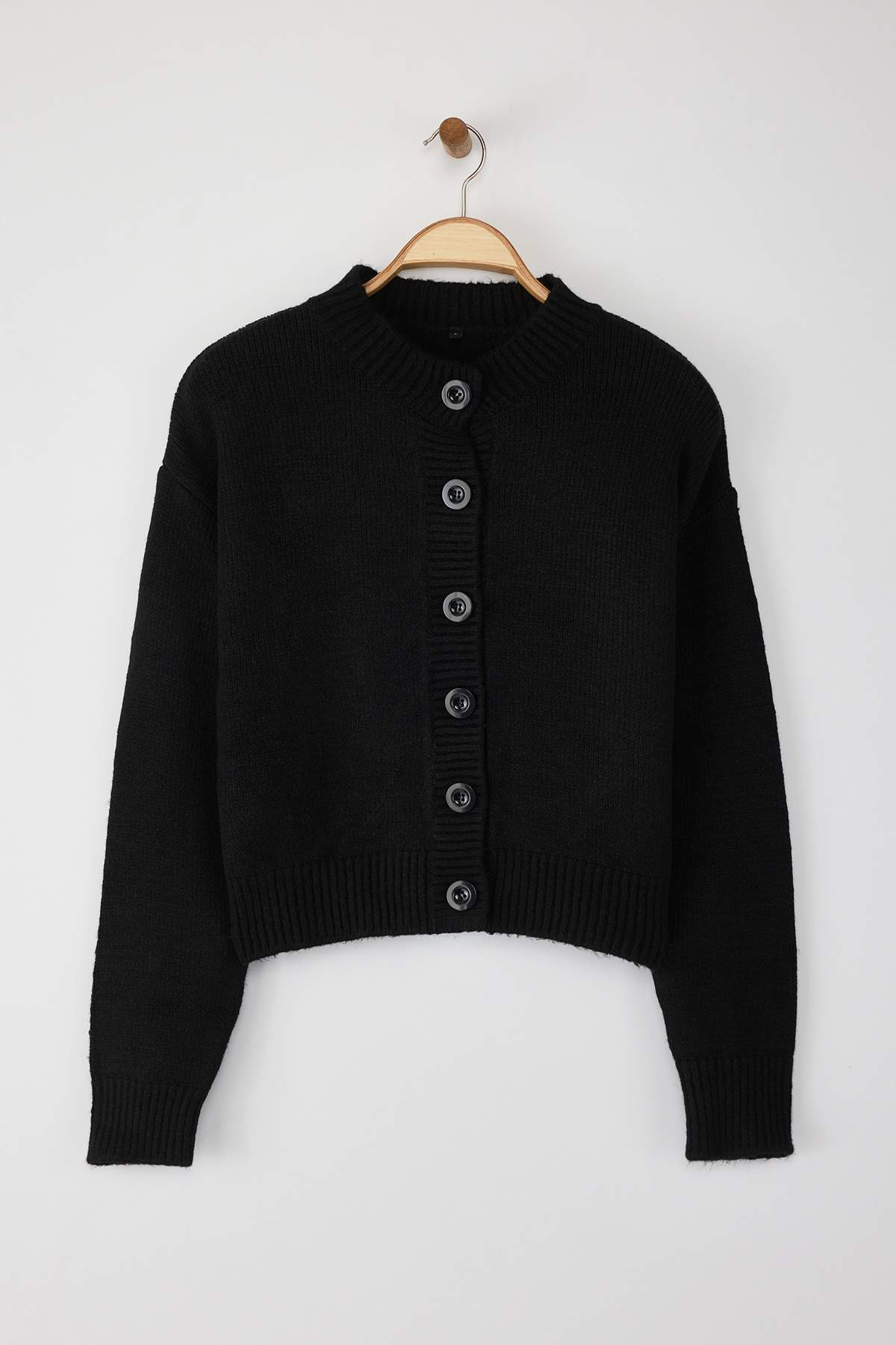 Trendyolmilla  Siyah-Antrasit Yumuşak Dokulu İkili Paket Bisiklet Yaka Triko Hırka TWOAW25HI00352 - Görsel 10