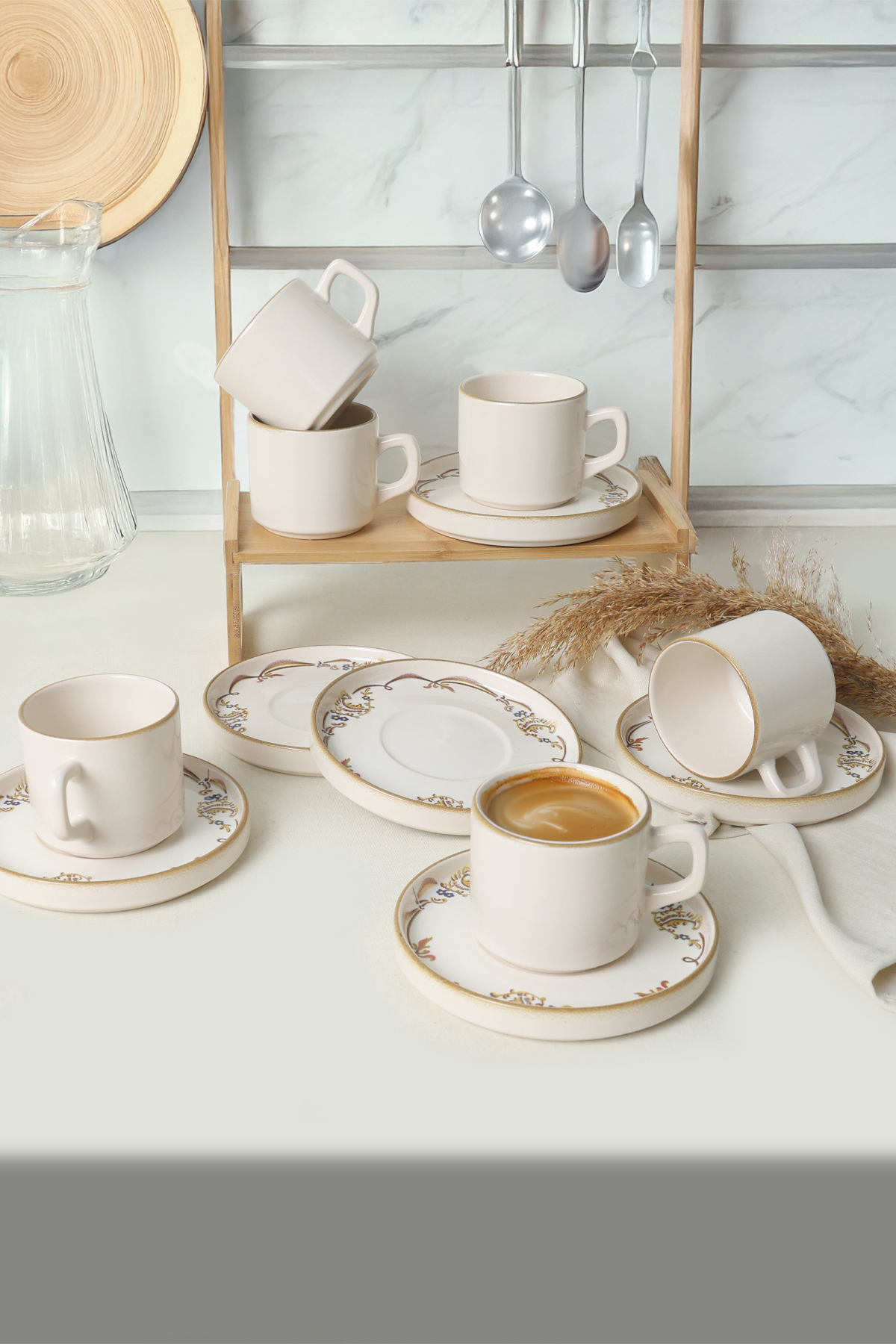 Bronze Bloom Stackable Tea Set 12-Piece 6-Person22928-29
