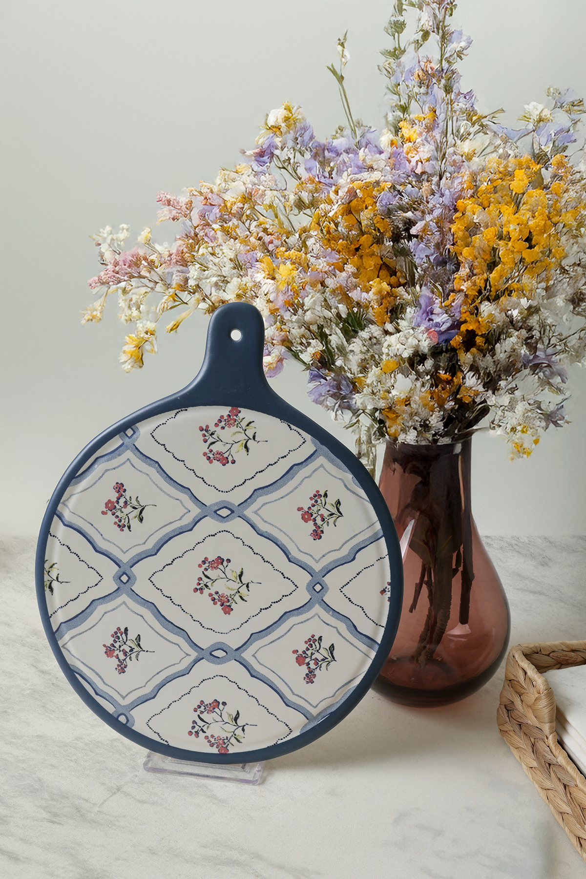 Floral Waves Cheese Serving Plate 26 Cm 22668