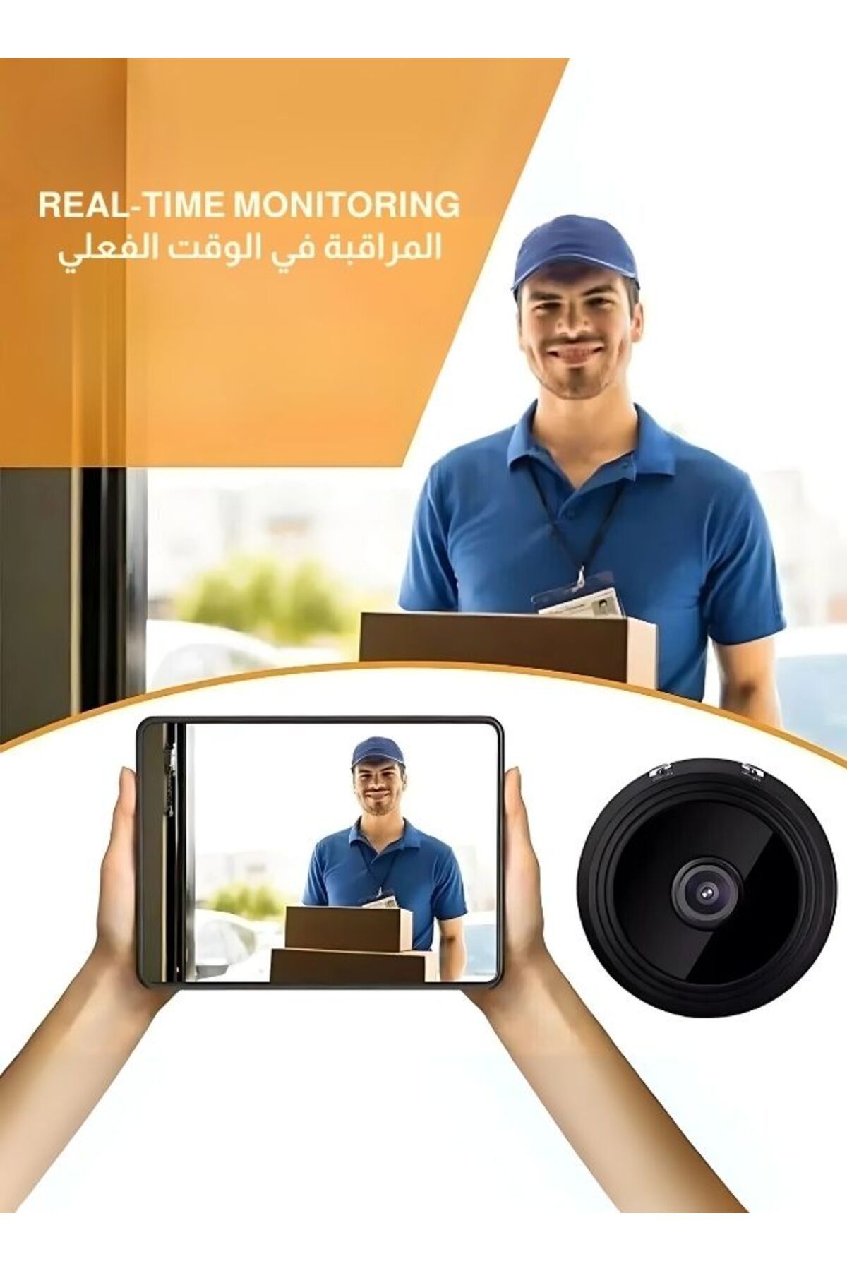 Generic-كاميرا واي فاي صغيرة 1080 بكسل مراقبة عن بعد أمان منزلي، كاميرا تتبع ذكية لاسلكية بالأشعة تحت الحمراء مع Ni 2