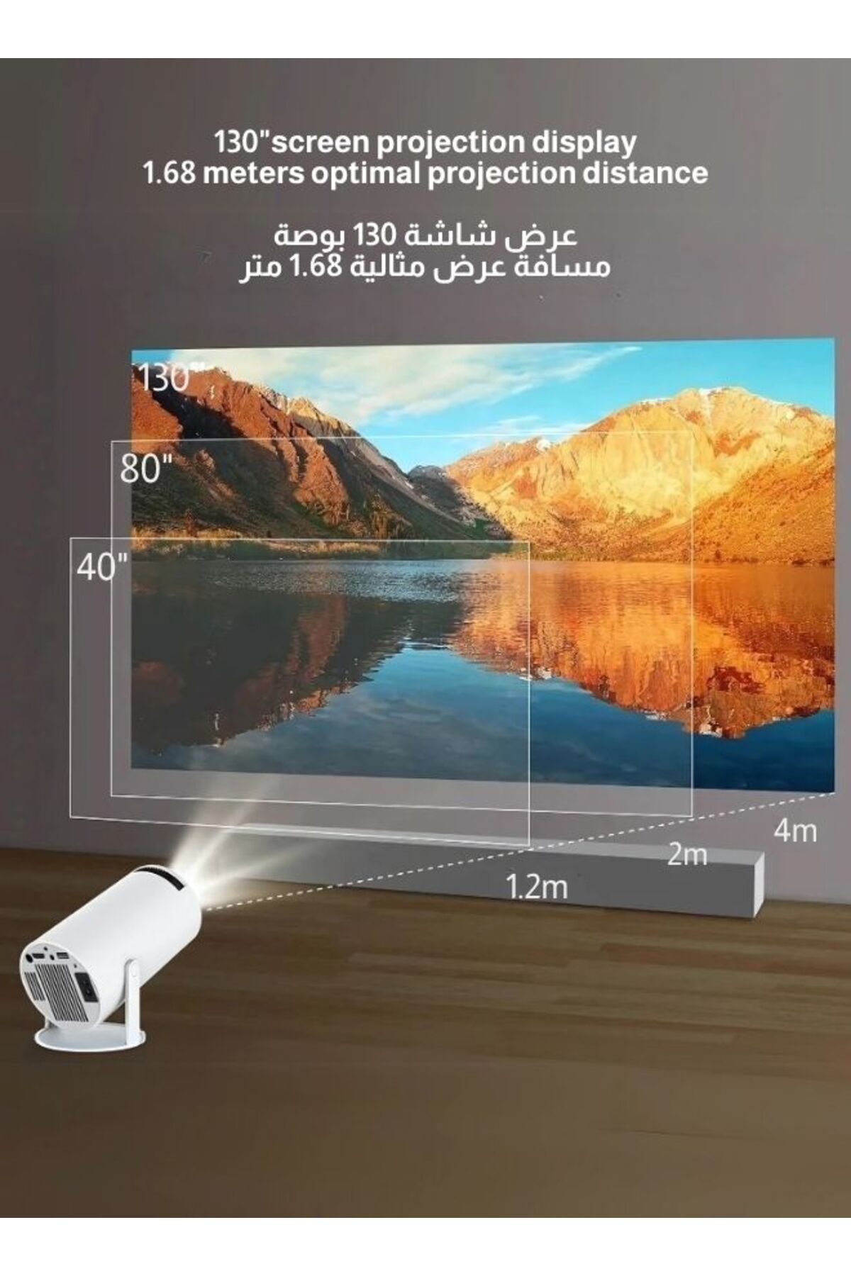 Magcubic-4k Smart Mini Projector – Wifi 6, Android 11, Portable Home Theater, Bluetooth 5.0, Hd Display 6