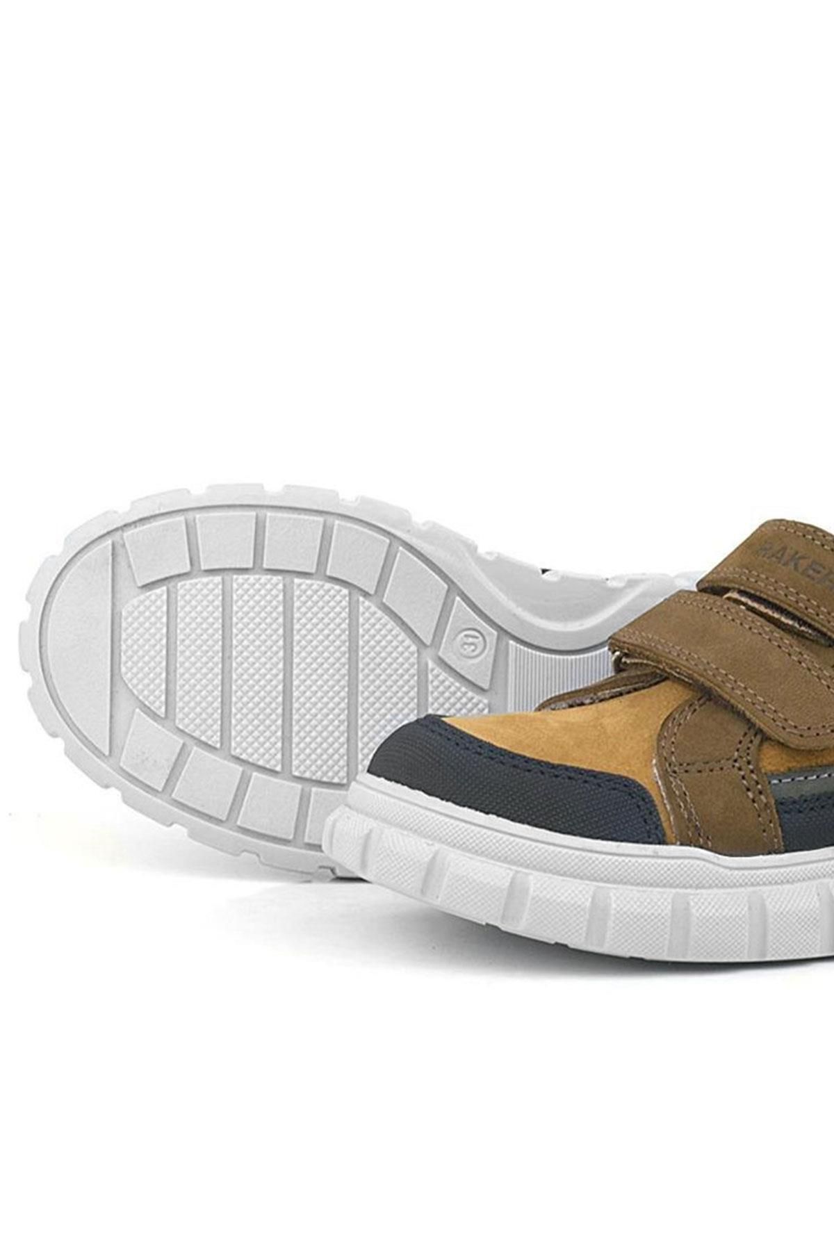 Rakerplus-Γνήσιο δερμάτινο καφέ Velcro Παιδικά Casual Αθλητικά Σχολικά Παπούτσια 8