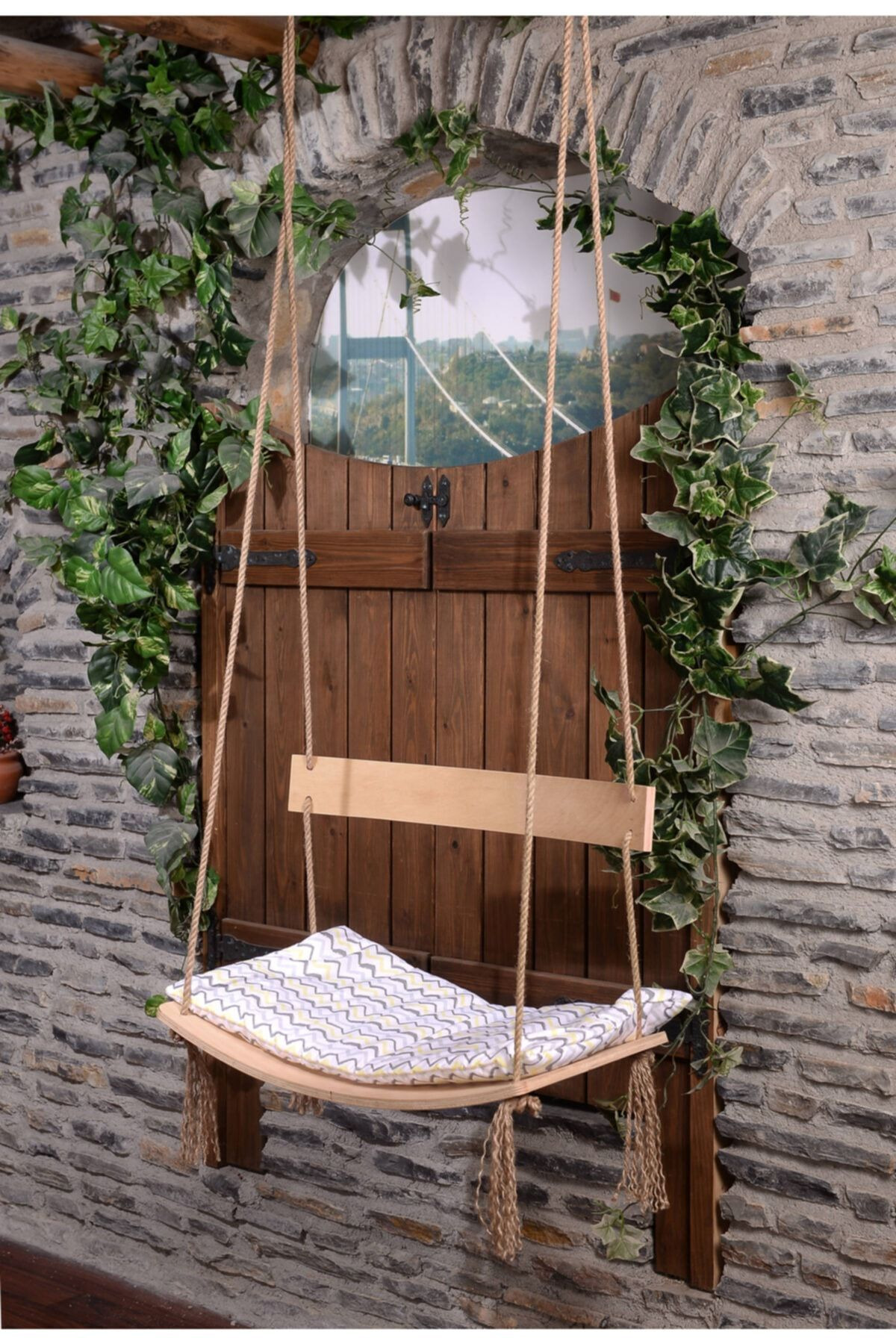 Galery Wood PREMİUM Sırt Dayanaklı Ahşap Bebek Salıncağı & Bahçe, Balkon ve Teras İçin Şık ve Konforlu Tasarım fotoğrafı 2 (önizleme)